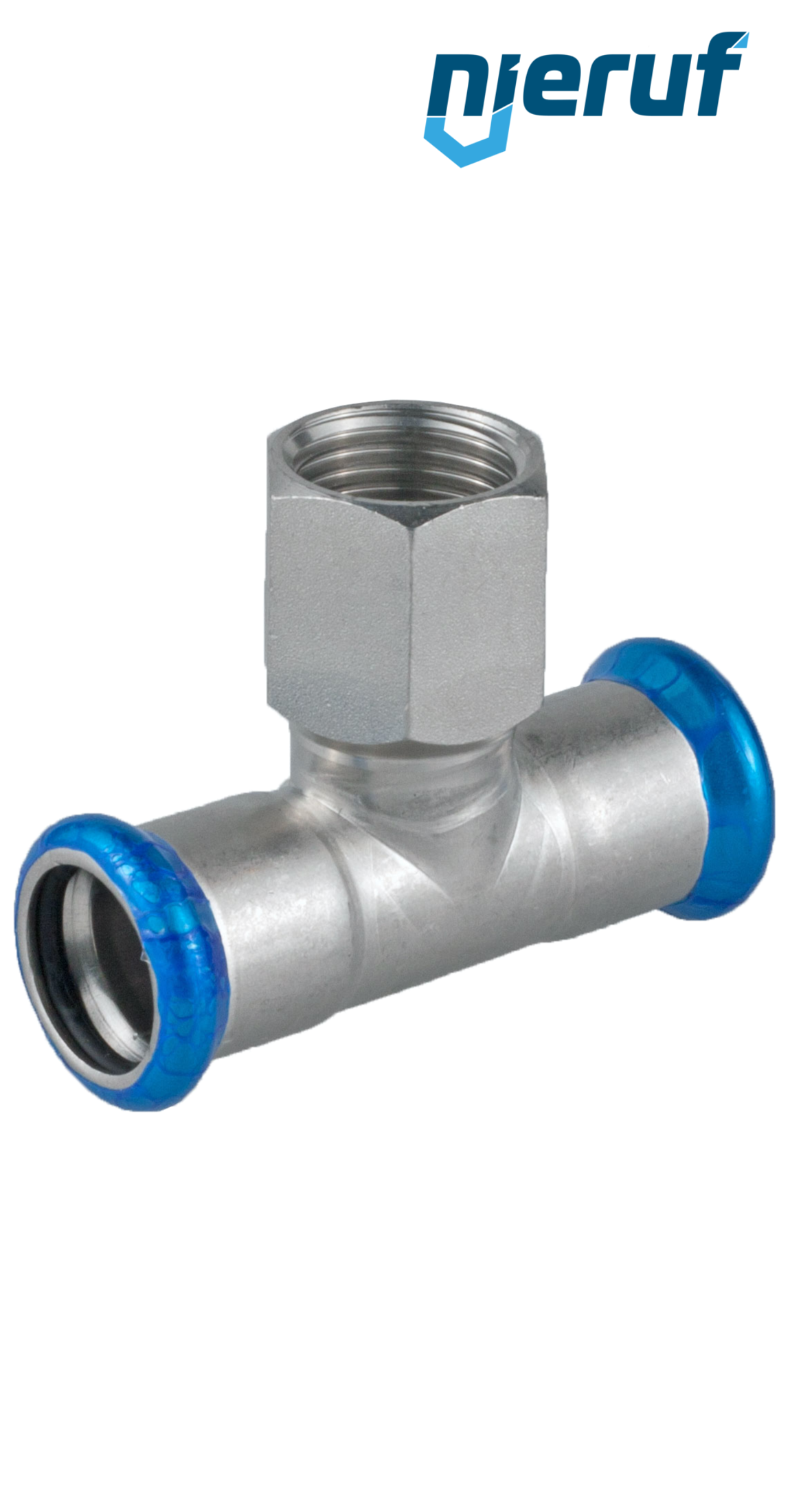 T-fitting Pressfitting F x F DN80 - 88,9 mm female thread 3/4" inch stainless steel