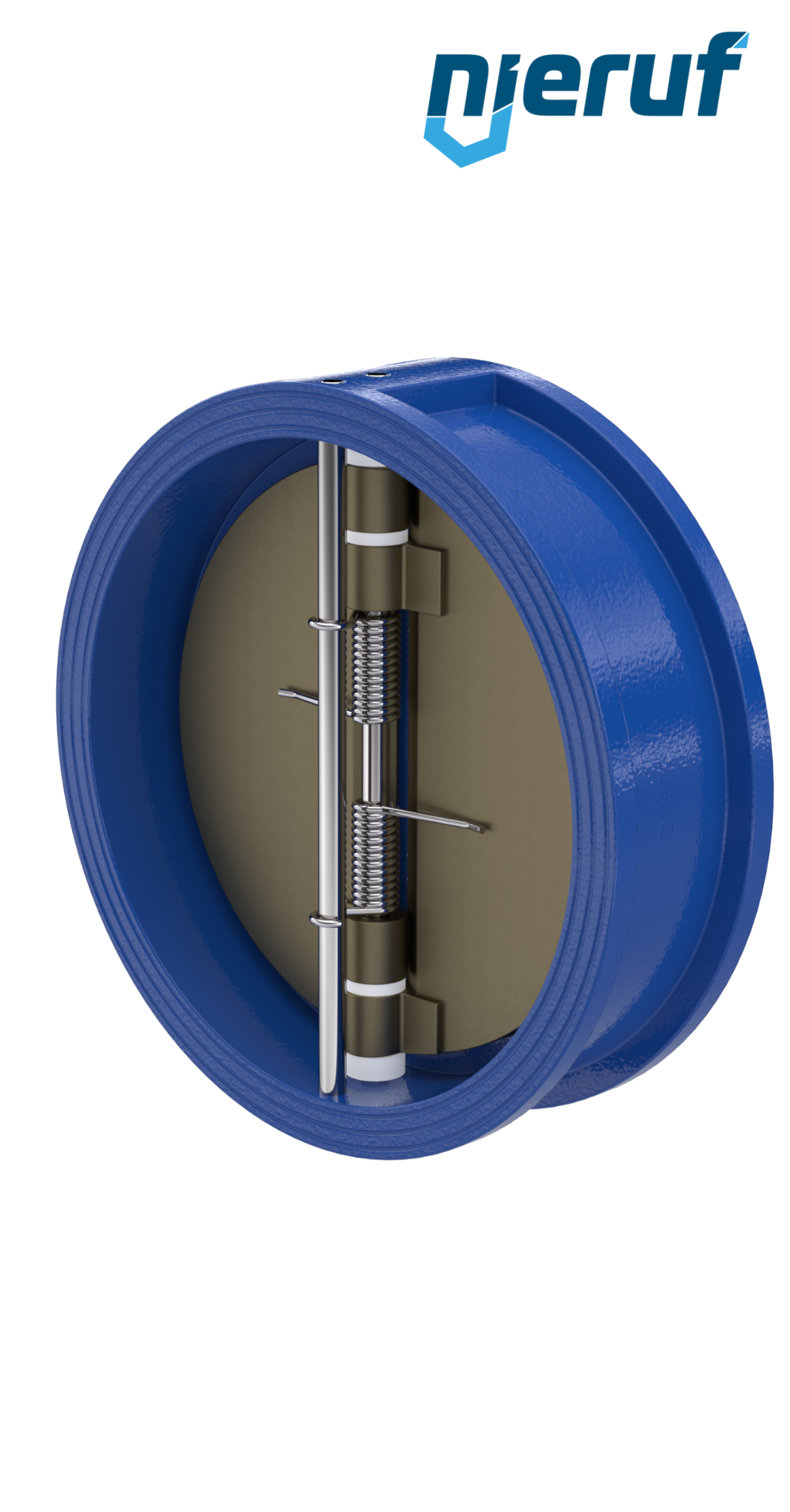 dual plate check valve DN300 DR04 ANSI 150 GGG40 epoxyd plated blue 180µm FKM