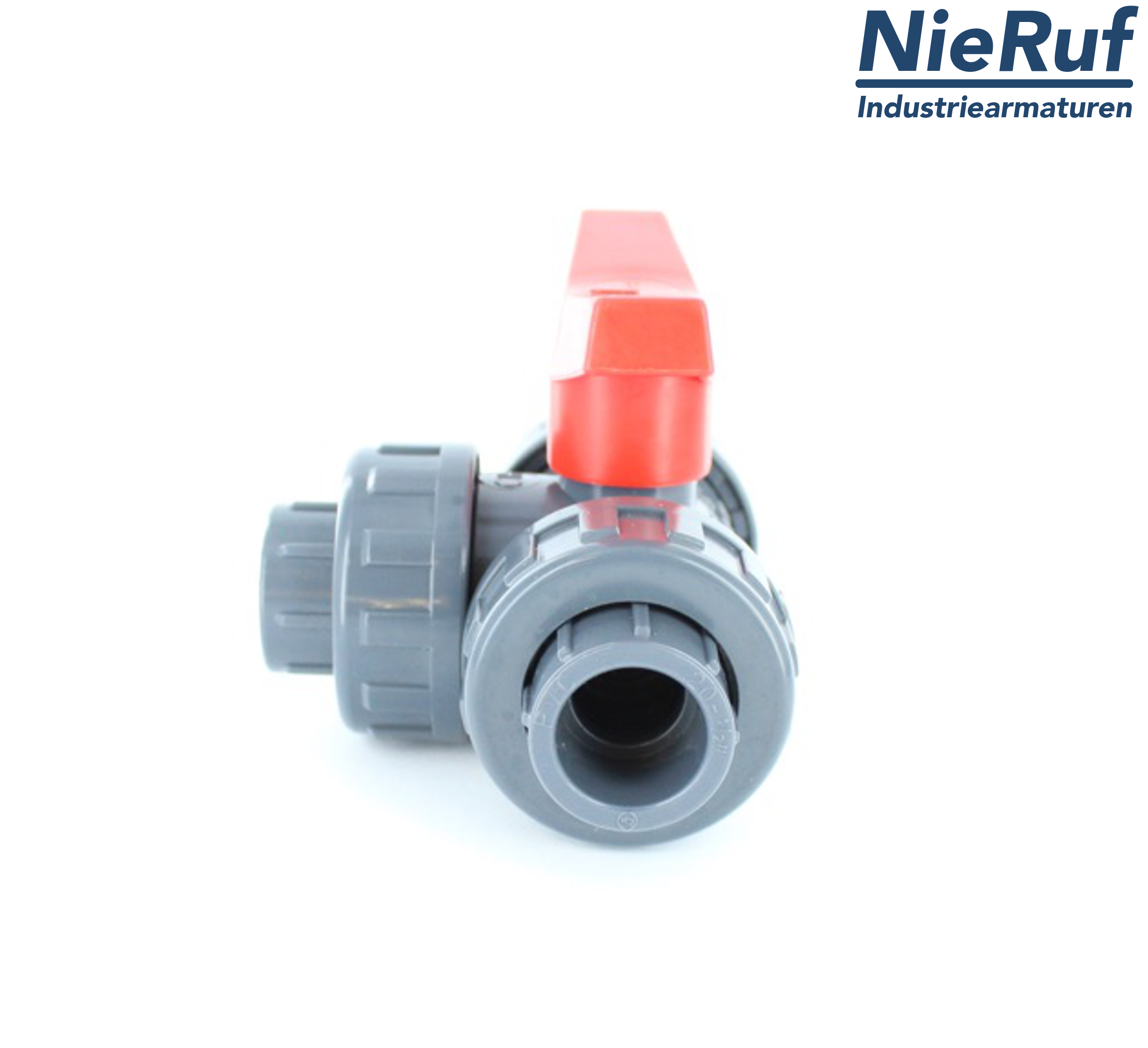 PVC-3-way-ball valve d 20 KK03 PTFE/EPDM L Drilling