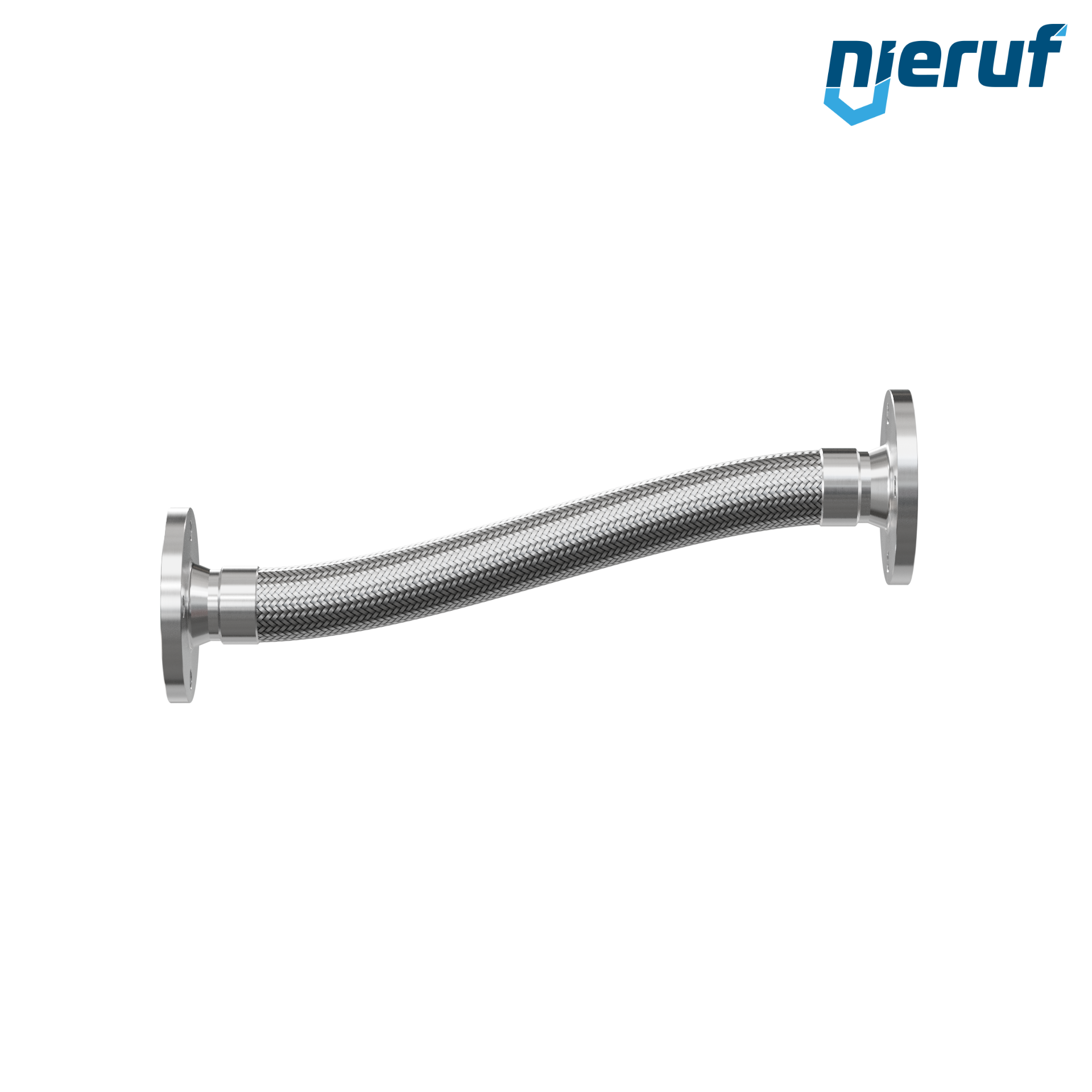Stainless steel hoses ES01 DN50 - 2" inch with single braid and fixed flange length 1000 mm
