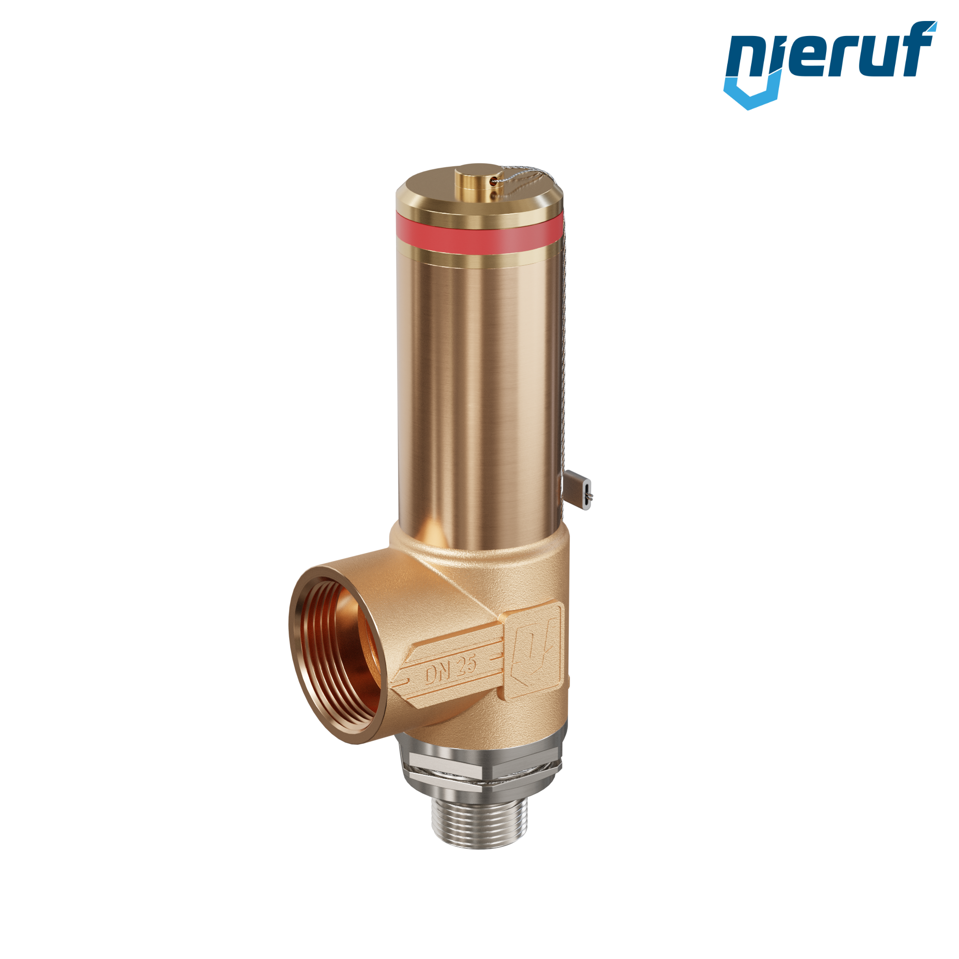 Cryo safety valve without lifting DN15 1/2" m x 1" fm SV18, stainless steel & gunmetal PTFE
