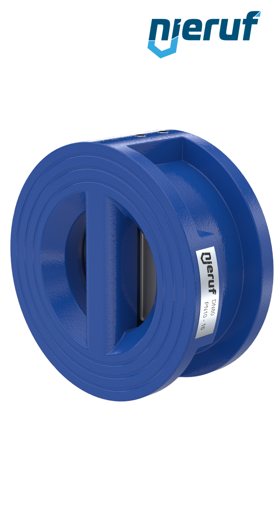 dual plate check valve DN80 DR02 GGG40 epoxyd plated blue 180µm NBR