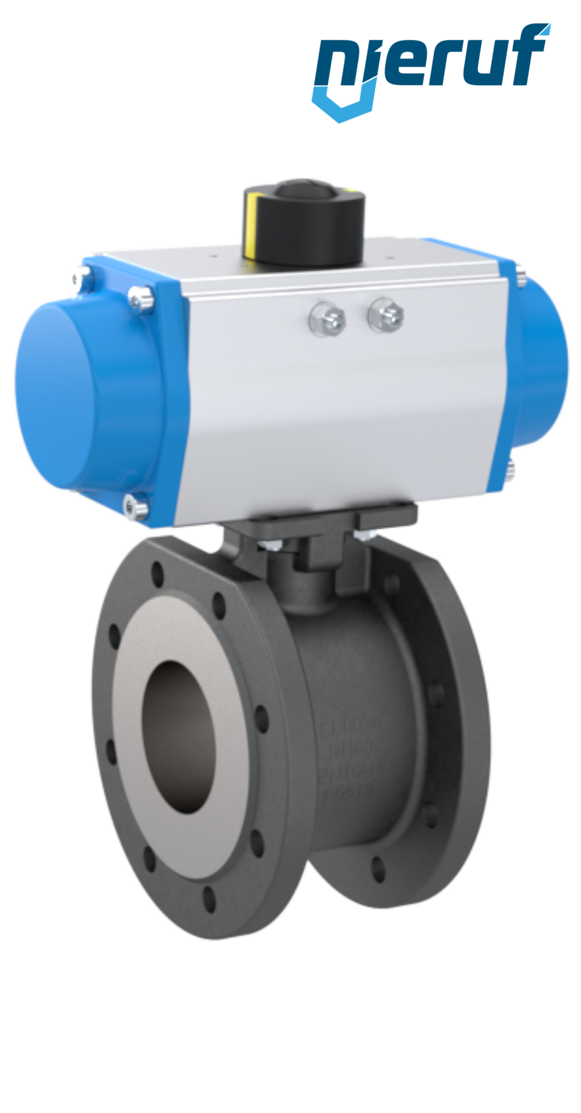 compact-automatic-flange ball valve DN80 PK06 pneumatic actuator single acting normally open