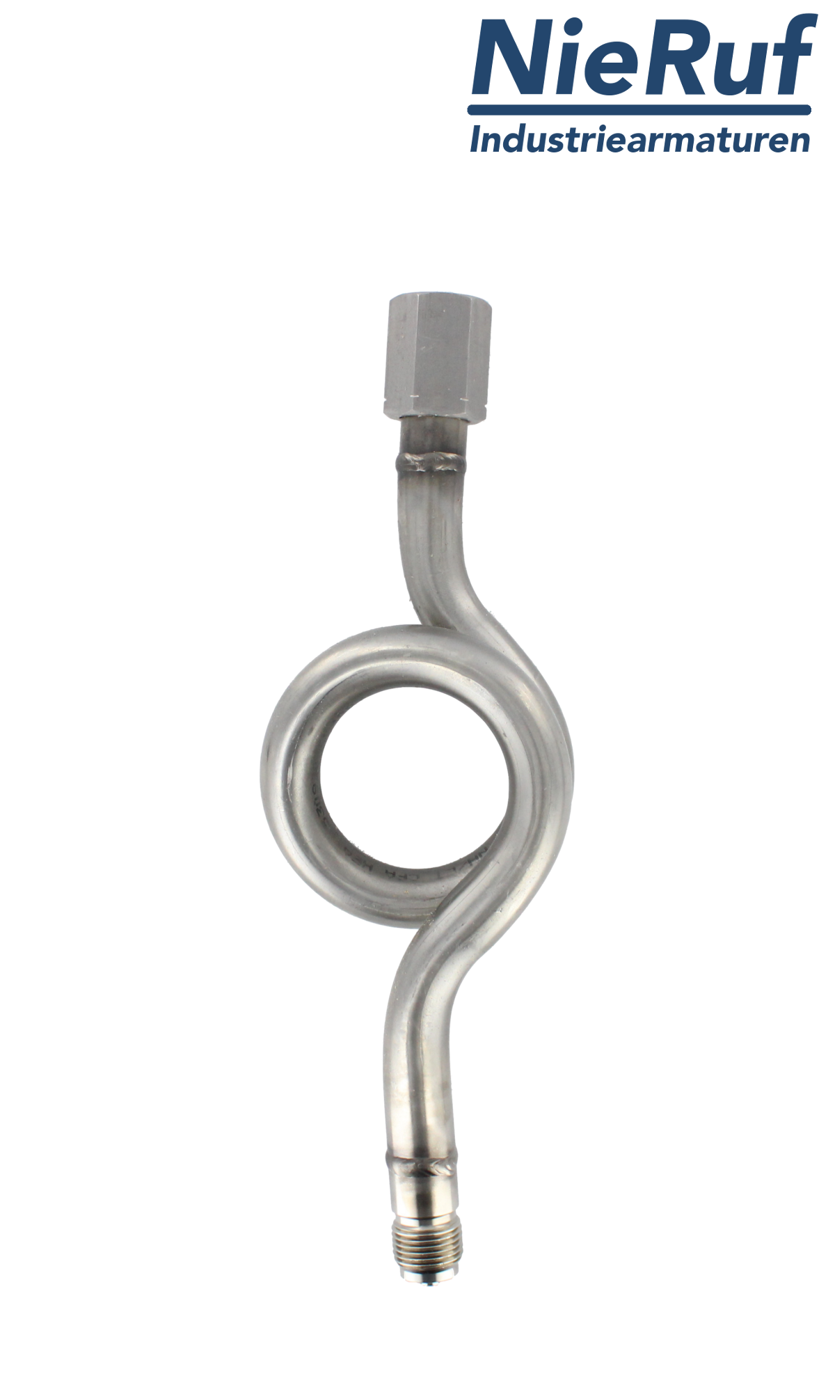 siphon circular acc. to DIN 16282 - form C made of stainless steel 1.4571 in male thread x sleeve 1/2"