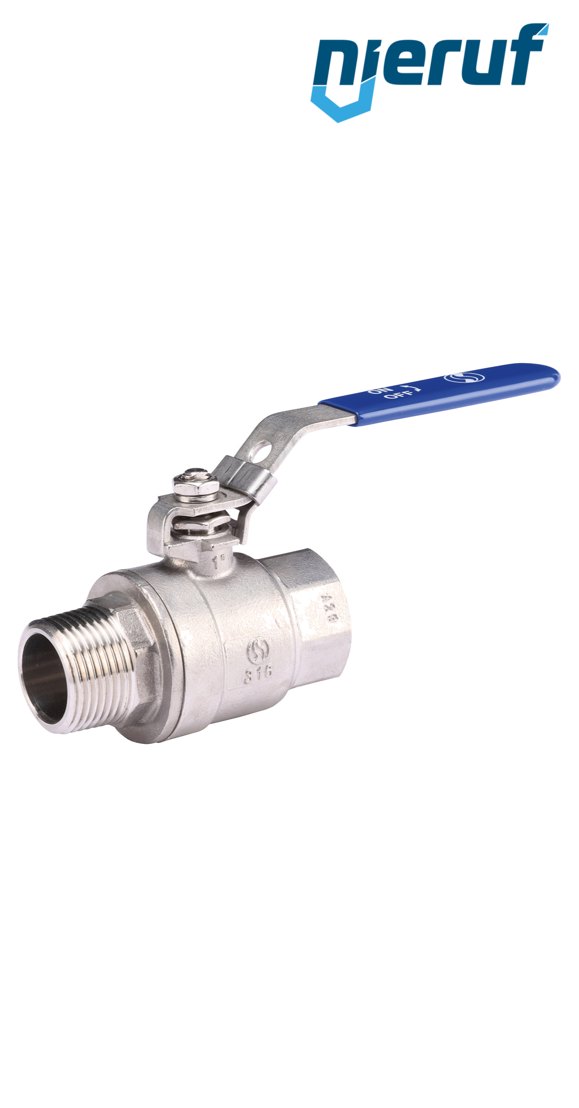 stainless-steel ball valve DN15 - 1/2" inch m x f GK19