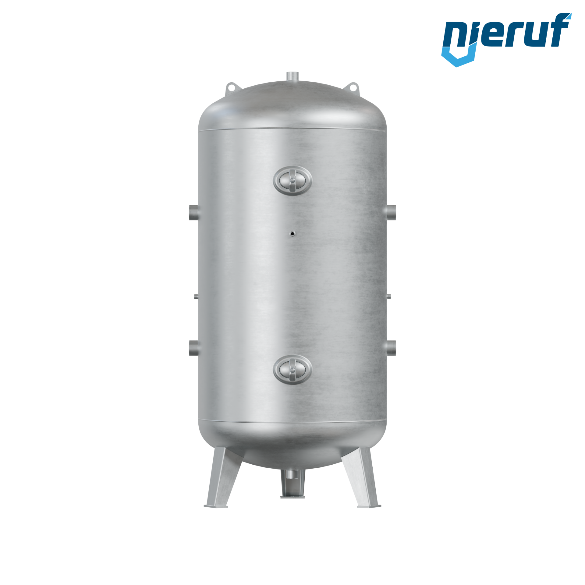 Pressure vessel vertical BE01 2000 liter, 0-16 bar, steel galvanized