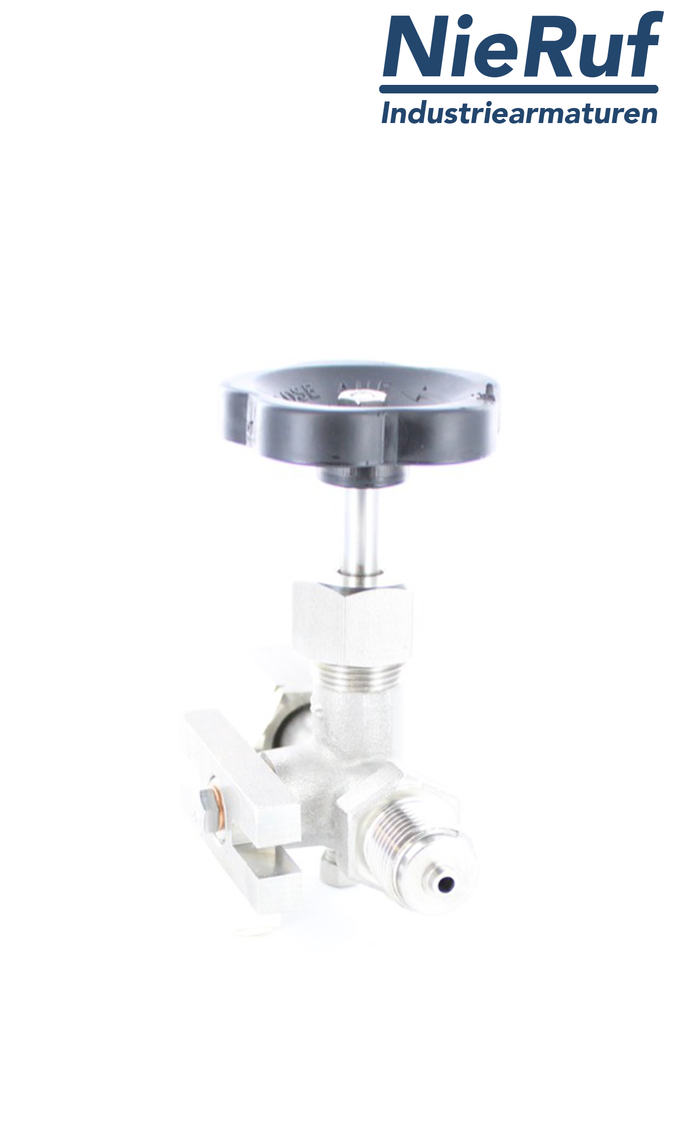 manometer gauge valves male thread x sleeve x test flange 60x25 mm DIN 16271 stainless steel 1.4571 400 bar