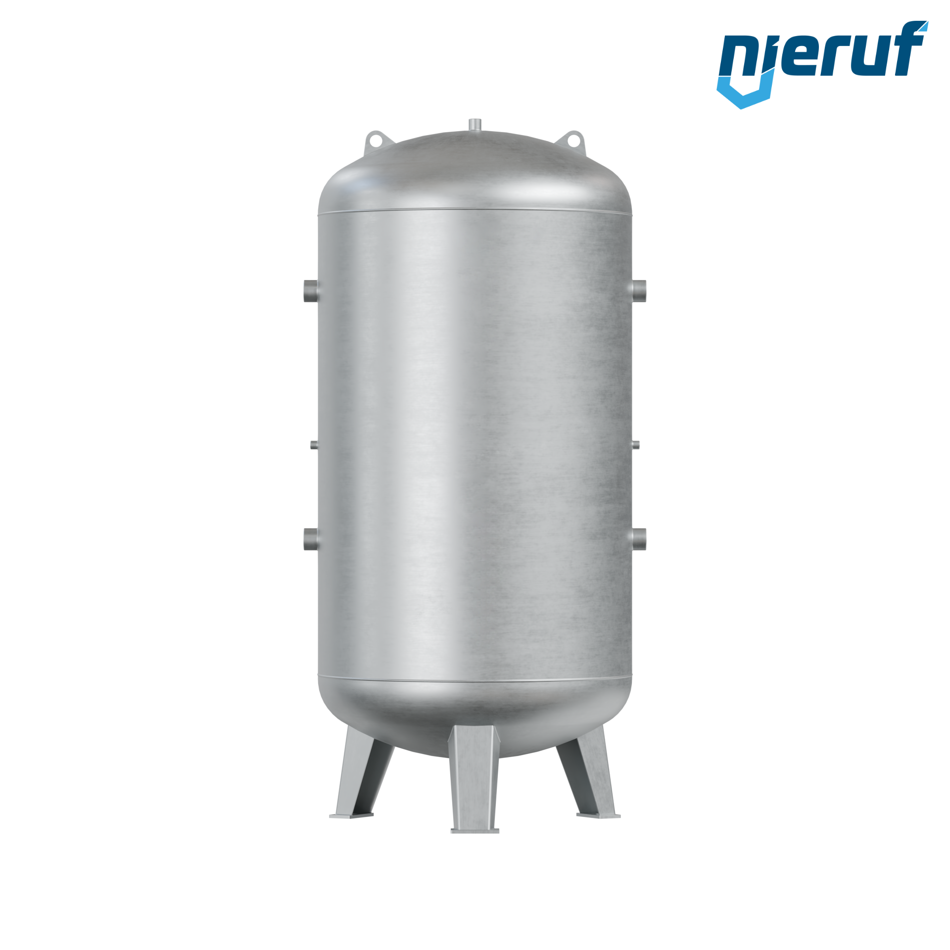Pressure vessel vertical BE01 1500 liter, 0-16 bar, steel primed