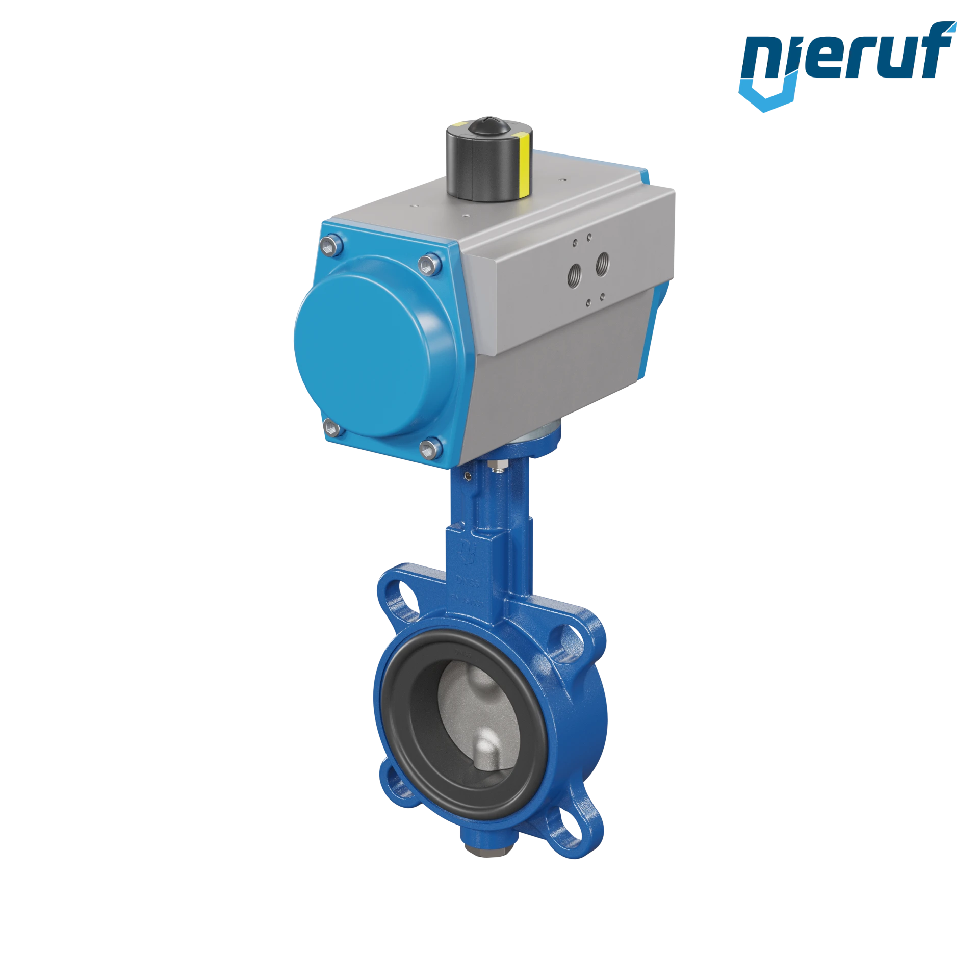 Butterfly valve DN 65 AK01 FPM pneumatic actuator single acting normally closed