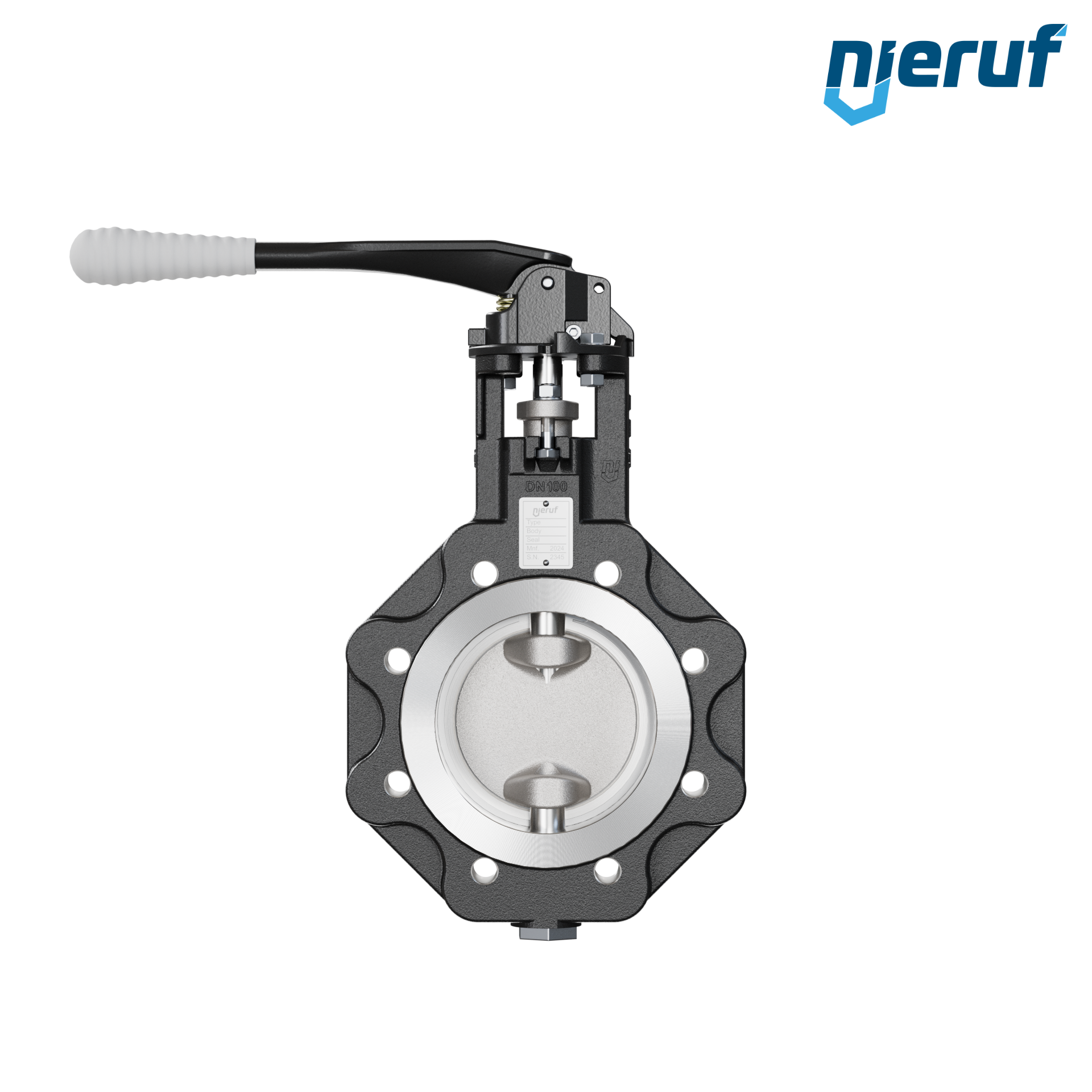 Double offset butterfly-valve AK12 DN 100 PN10-PN16 lever