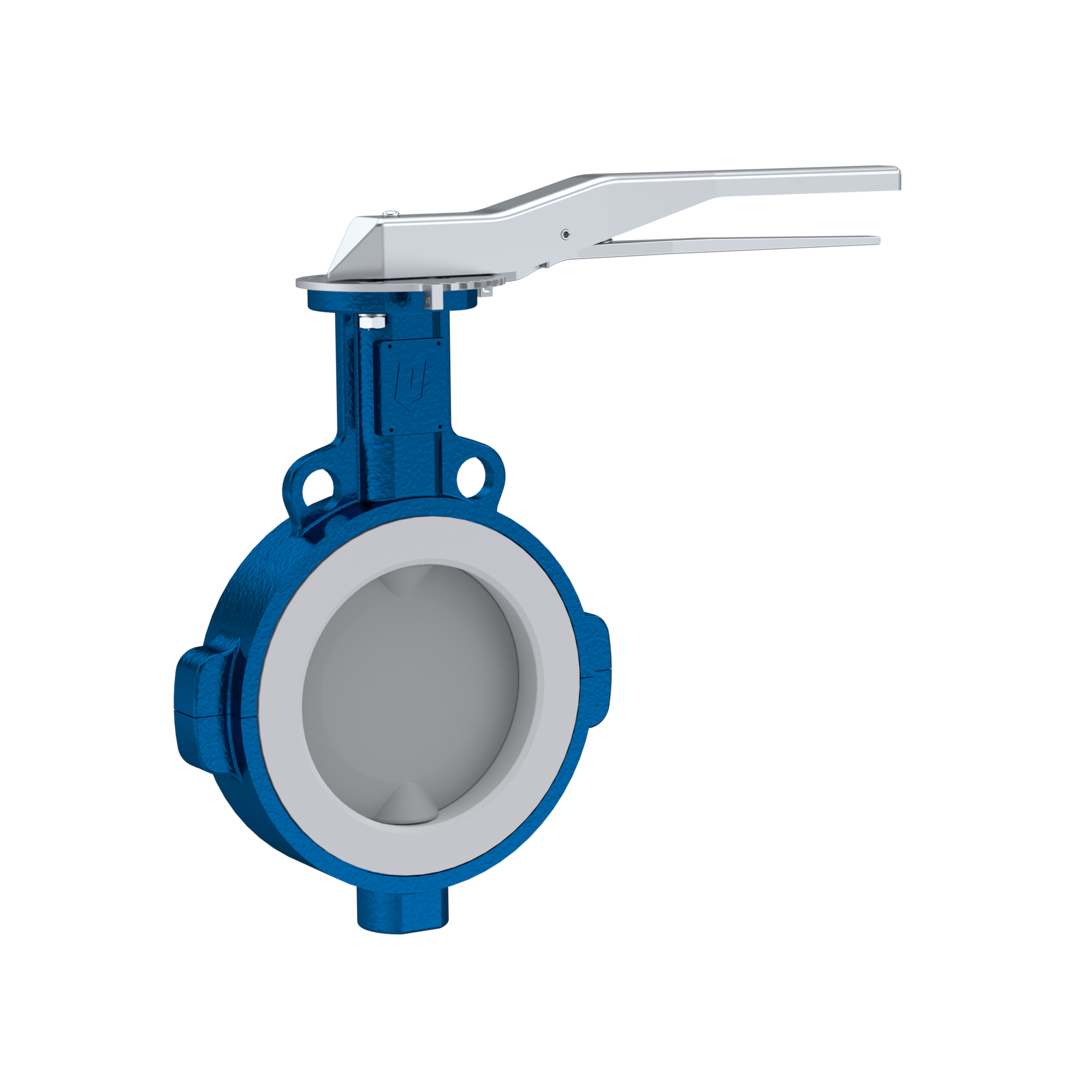 PFA-Butterfly-valve PTFE AK09 DN150 PN10-PN16 lever silicone insert