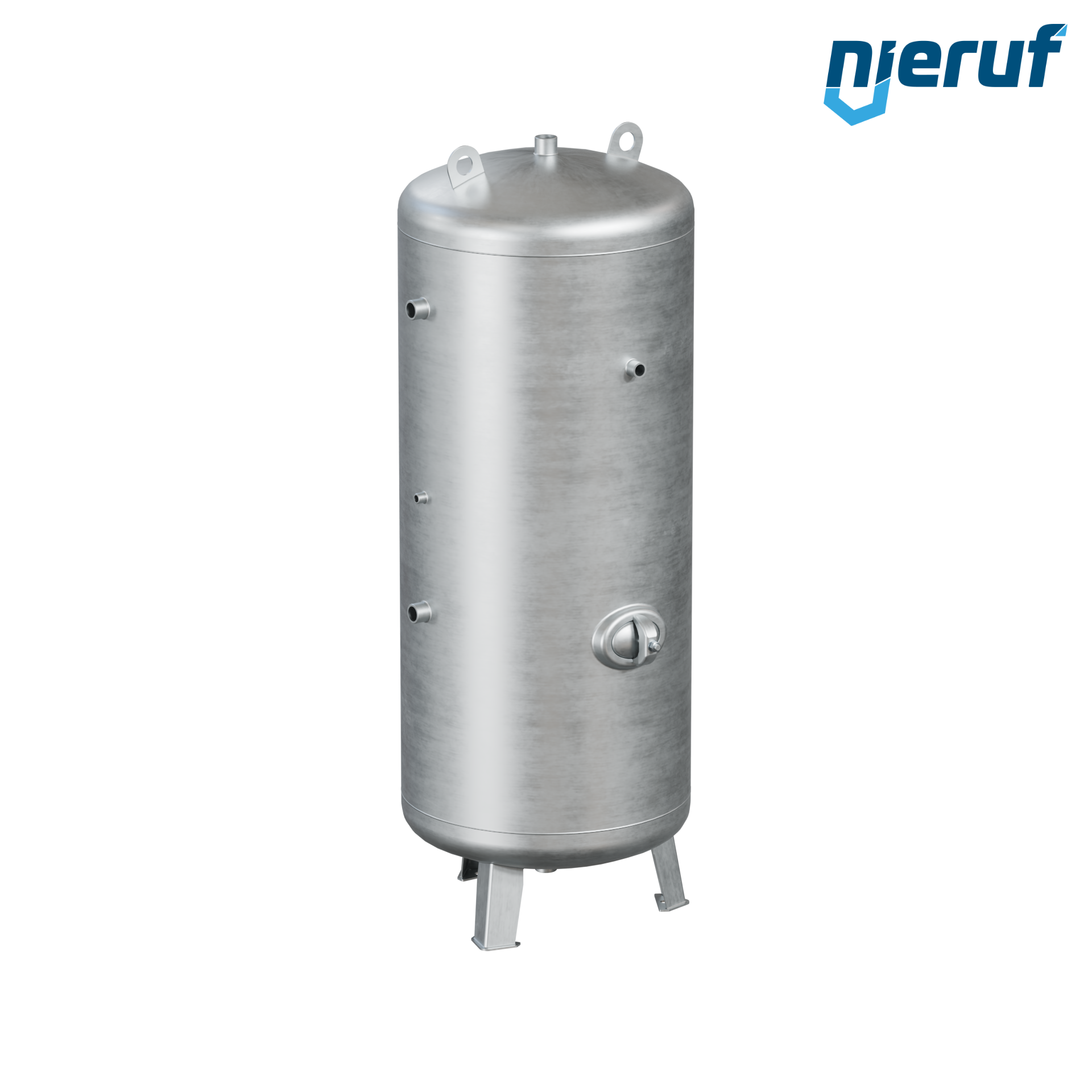 Pressure vessel vertical BE01 750 liter, 0-16 bar, steel galvanized