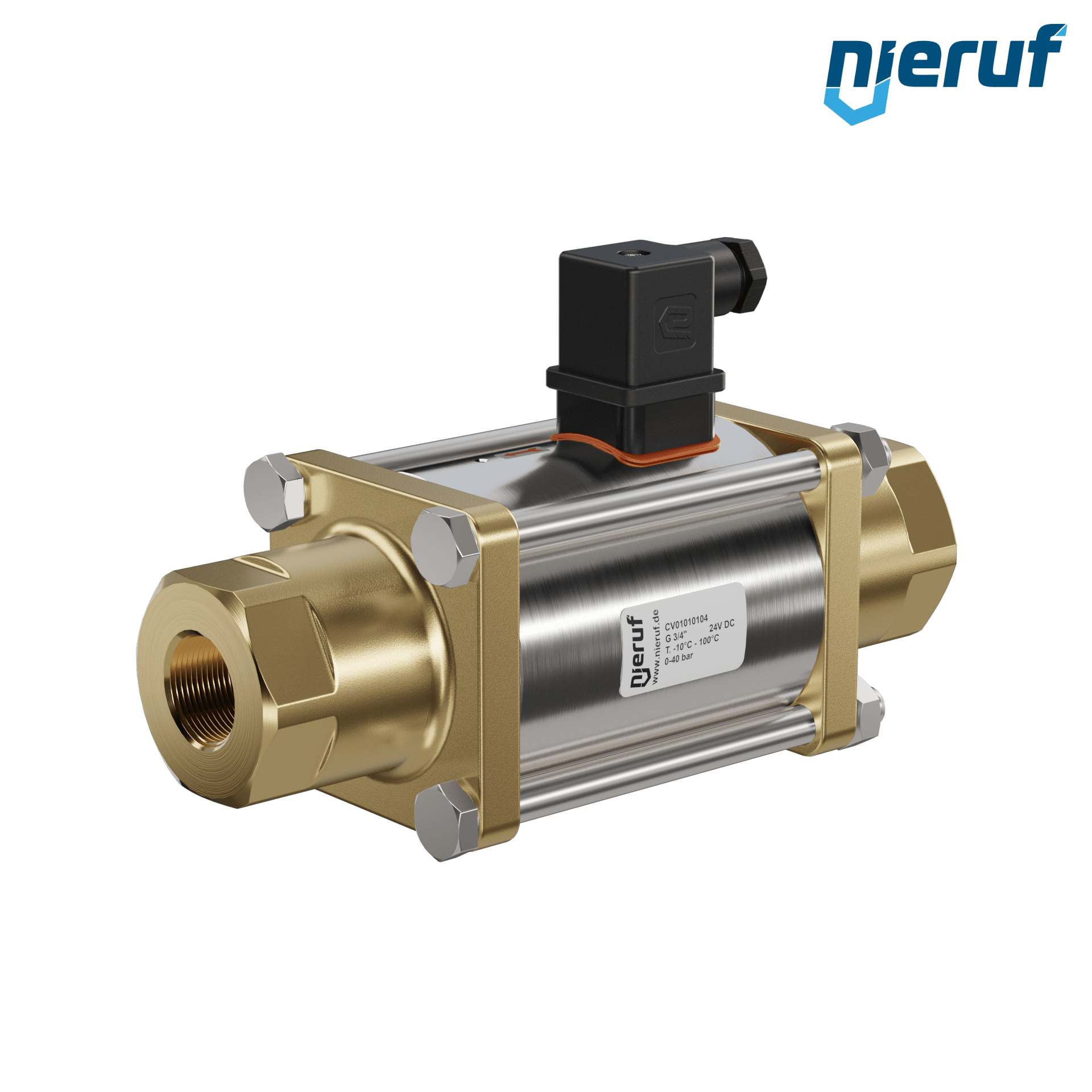 Coaxial-valve 3/4" inch fm - DN20 brass 24V DC NO