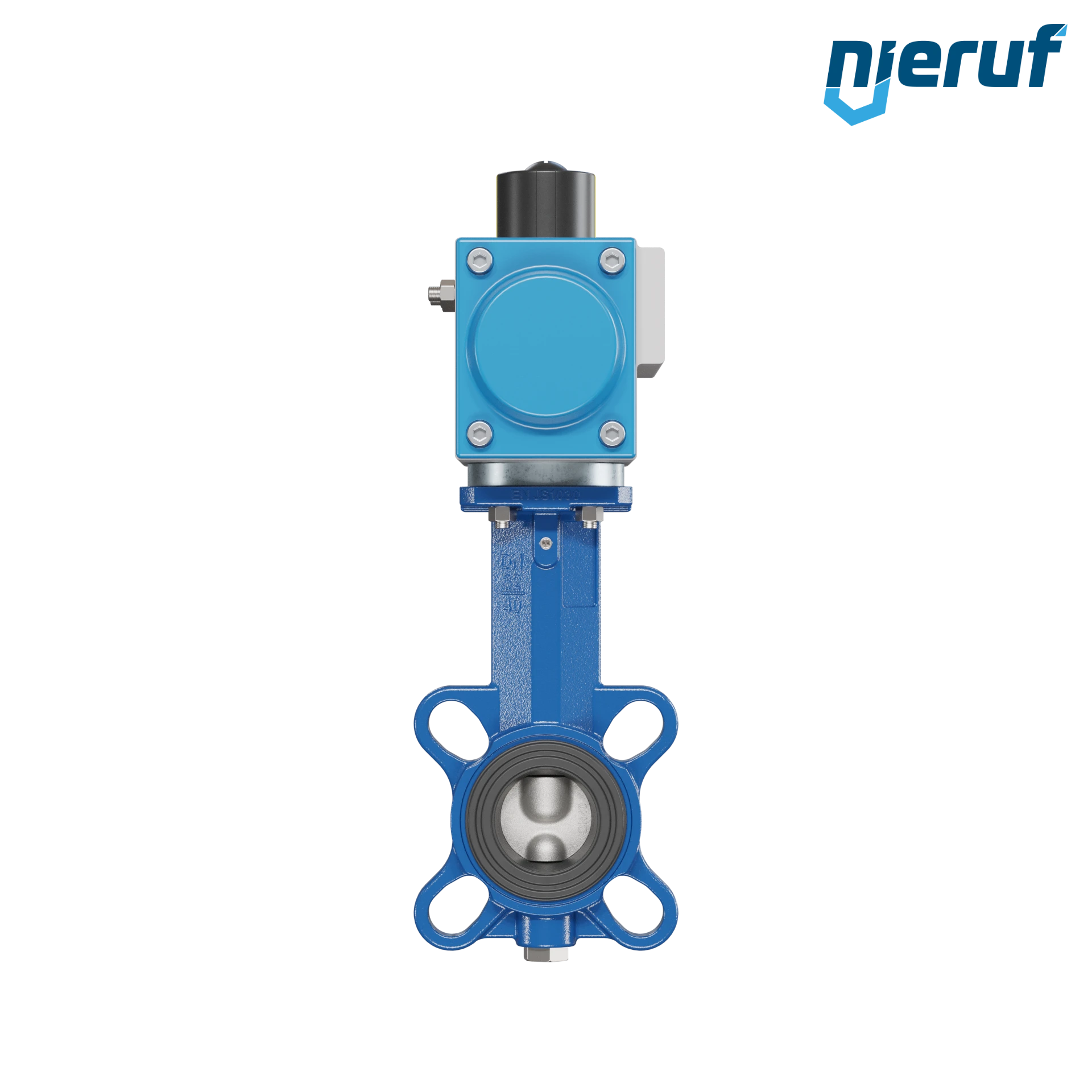 Butterfly valve DN 40 AK01 FPM pneumatic actuator single acting normally closed