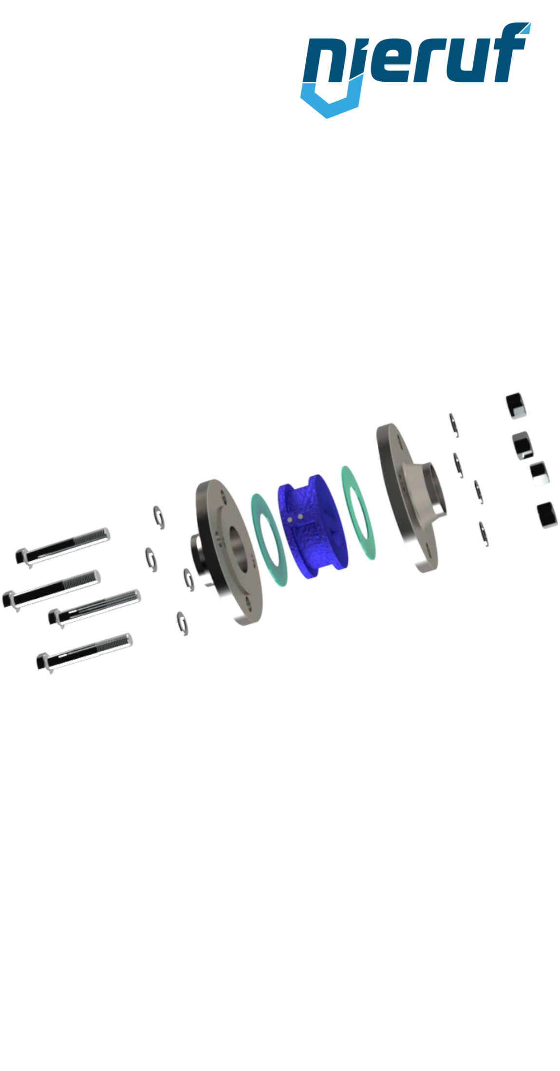 joint set dual plate check valve/flange DN65 - 2 1/2" Inch for flange PN10/16 steel