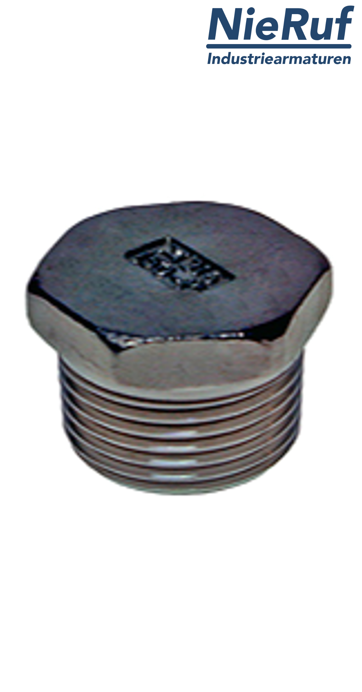 plug 1 1/2" inch NPT male stainless steel 316L