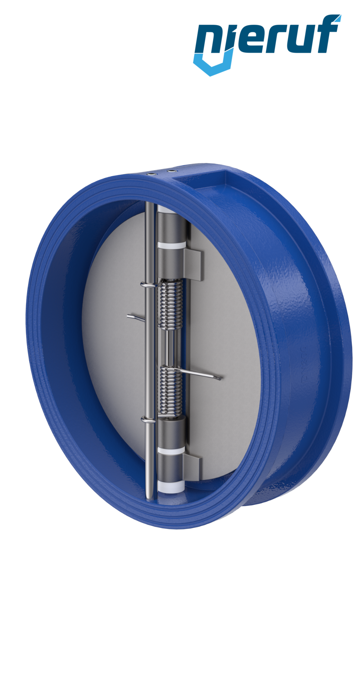 dual plate check valve DN300 DR02 ANSI 150 GGG40 epoxyd plated blue 180µm EPDM