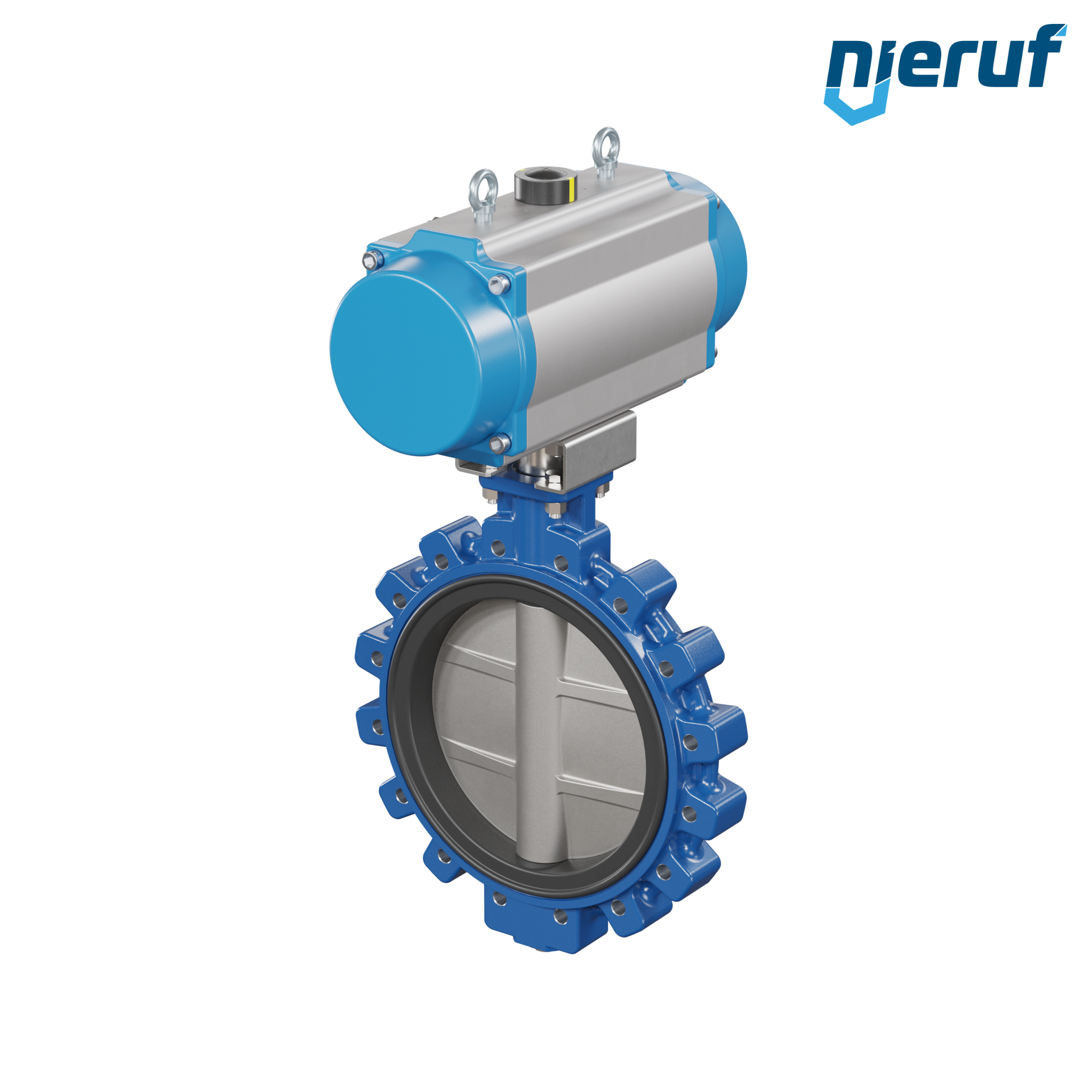 Butterfly valve DN 400 AK02 NBR-70-black DVGW gas pneumatic actuator double acting