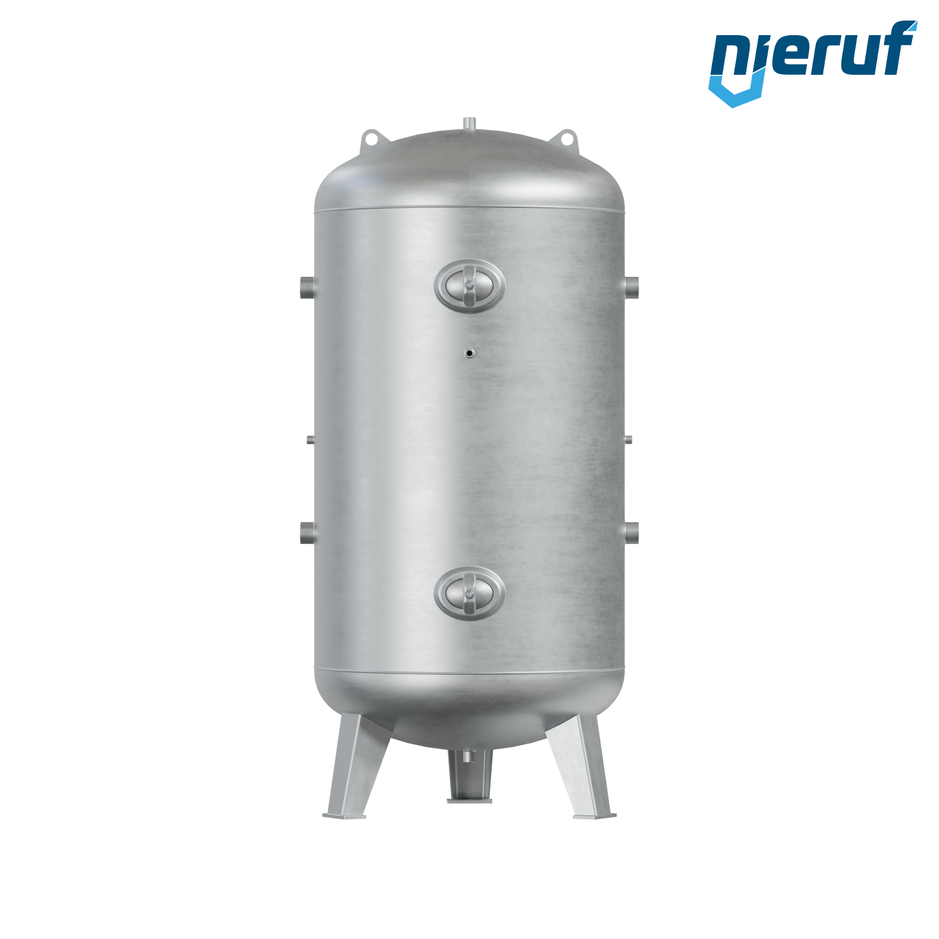 Pressure vessel vertical BE01 1500 liter, 0-16 bar, steel primed