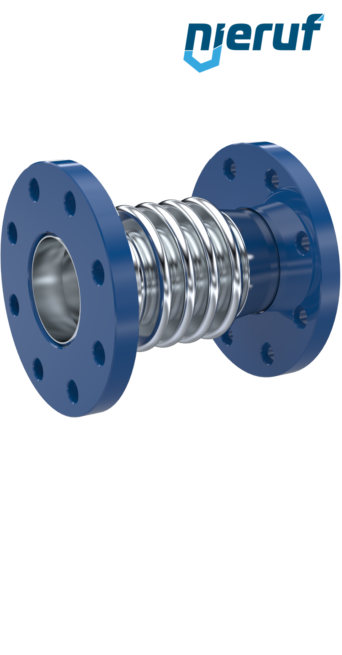 Axial expansion joint DN80 type KP05 fixed flanges and stainless steel-bellows