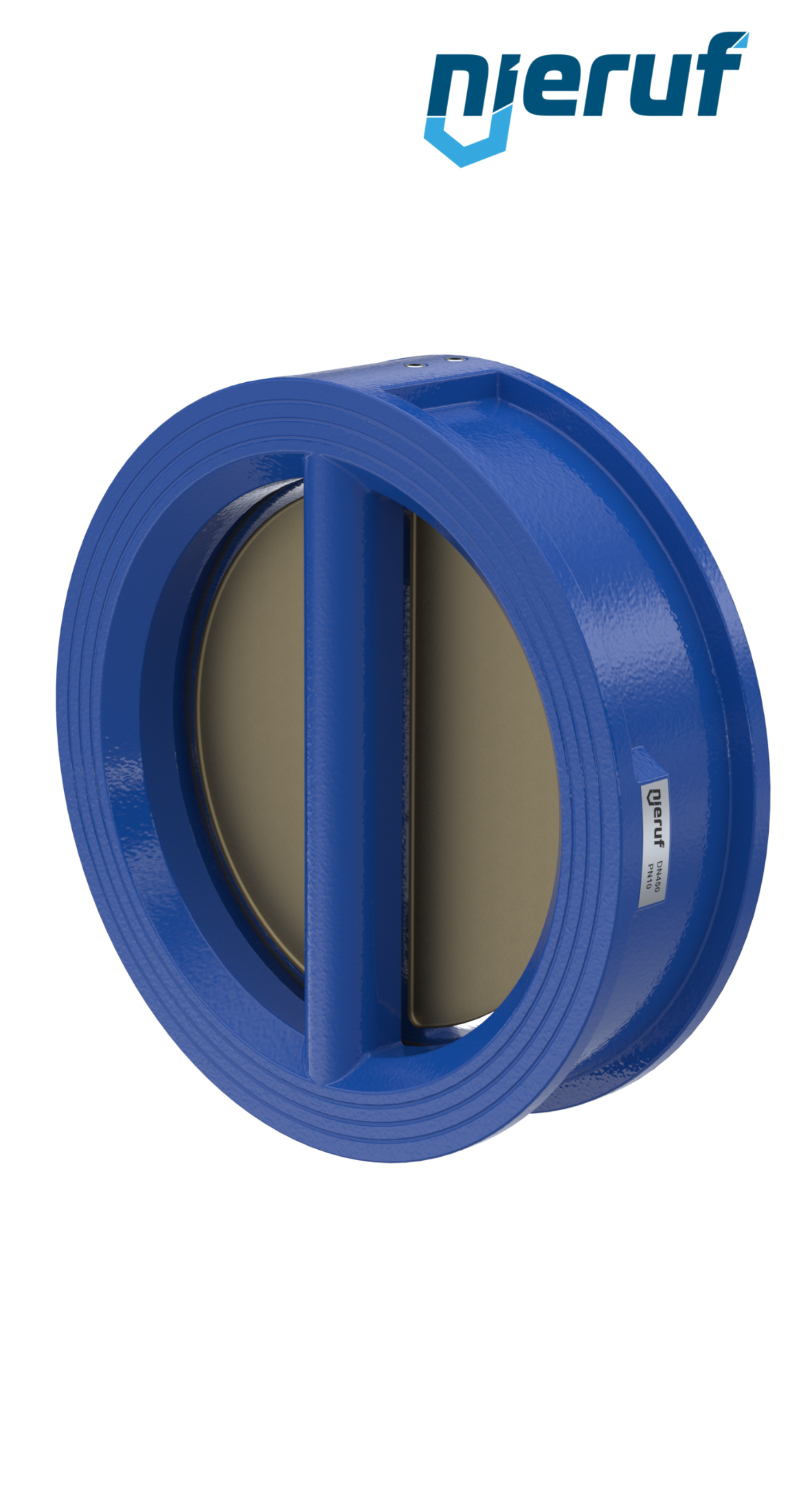 dual plate check valve DN450 DR04 GGG40 epoxyd plated blue 180µm NBR