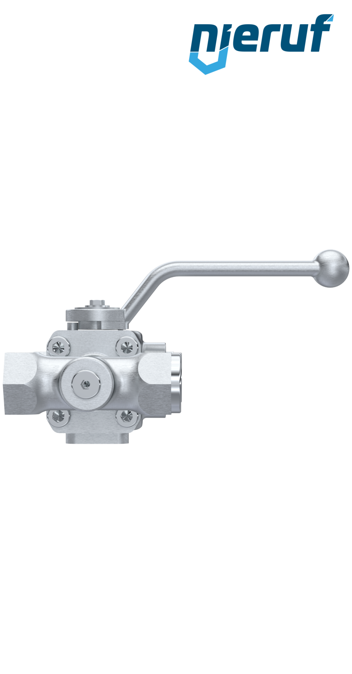 ball diverter valve DN15 - 1/2" inch GK16 L Drilling inlet female thread 3/4" inch