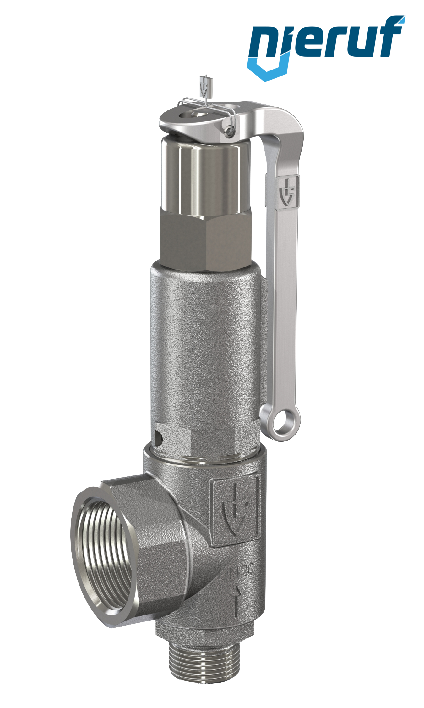 safety valve 1 1/4" m  x 2" fm SV05 neutral liquid media, stainless steel FKM, with lever