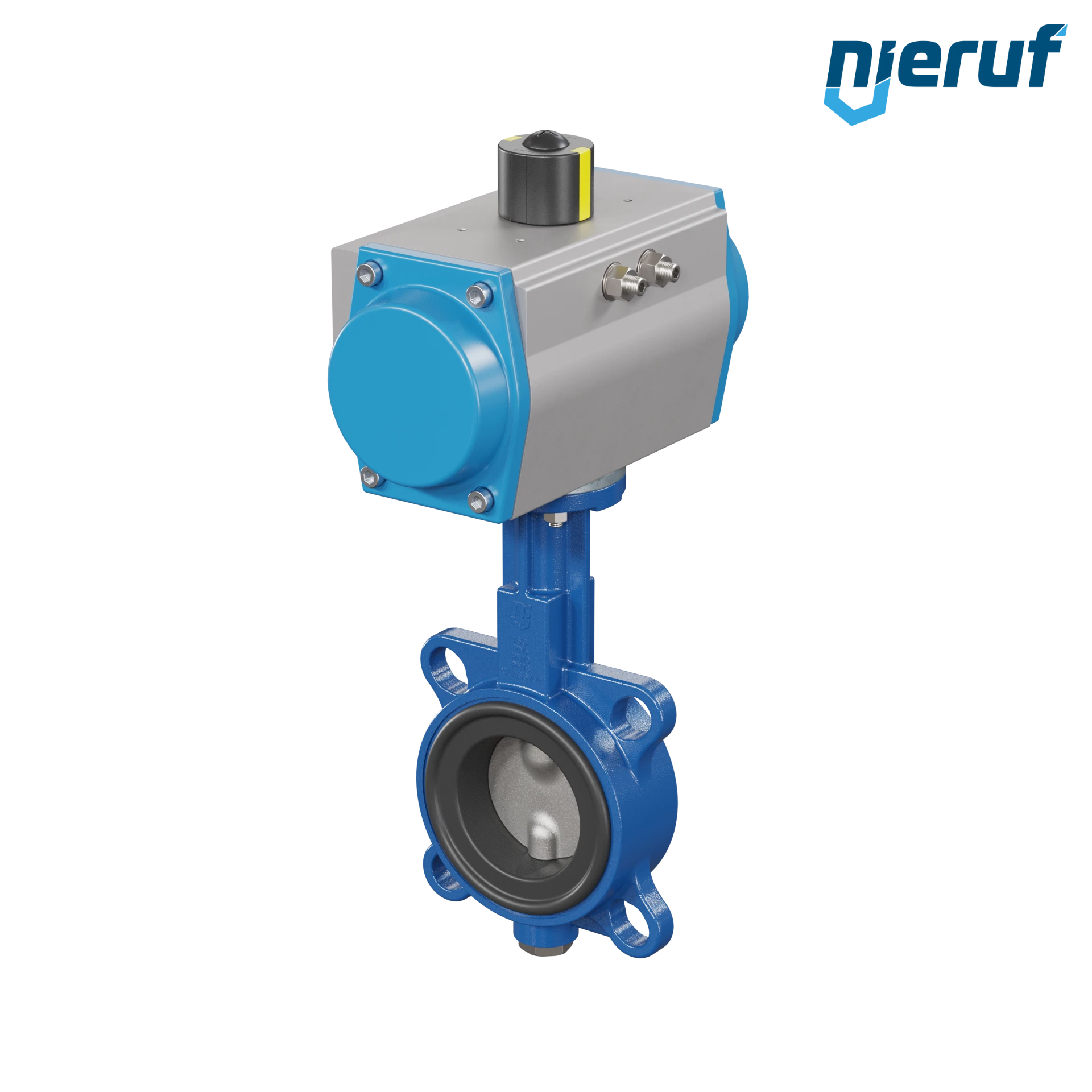 Butterfly valve DN 65 AK01 FPM pneumatic actuator single acting normally closed