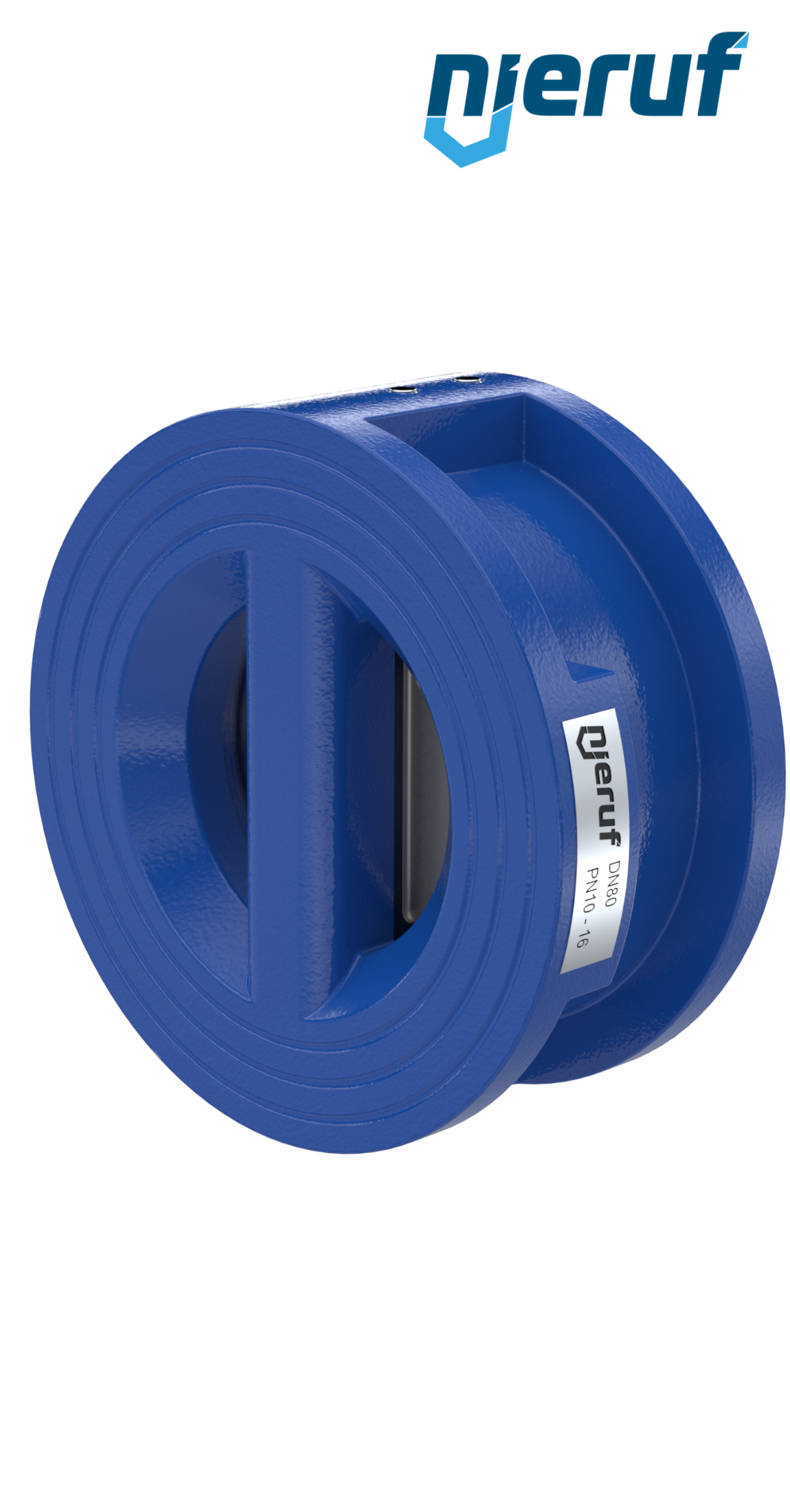 dual plate check valve DN80 DR01 GGG40 epoxyd plated blue 180µm FKM (Viton)