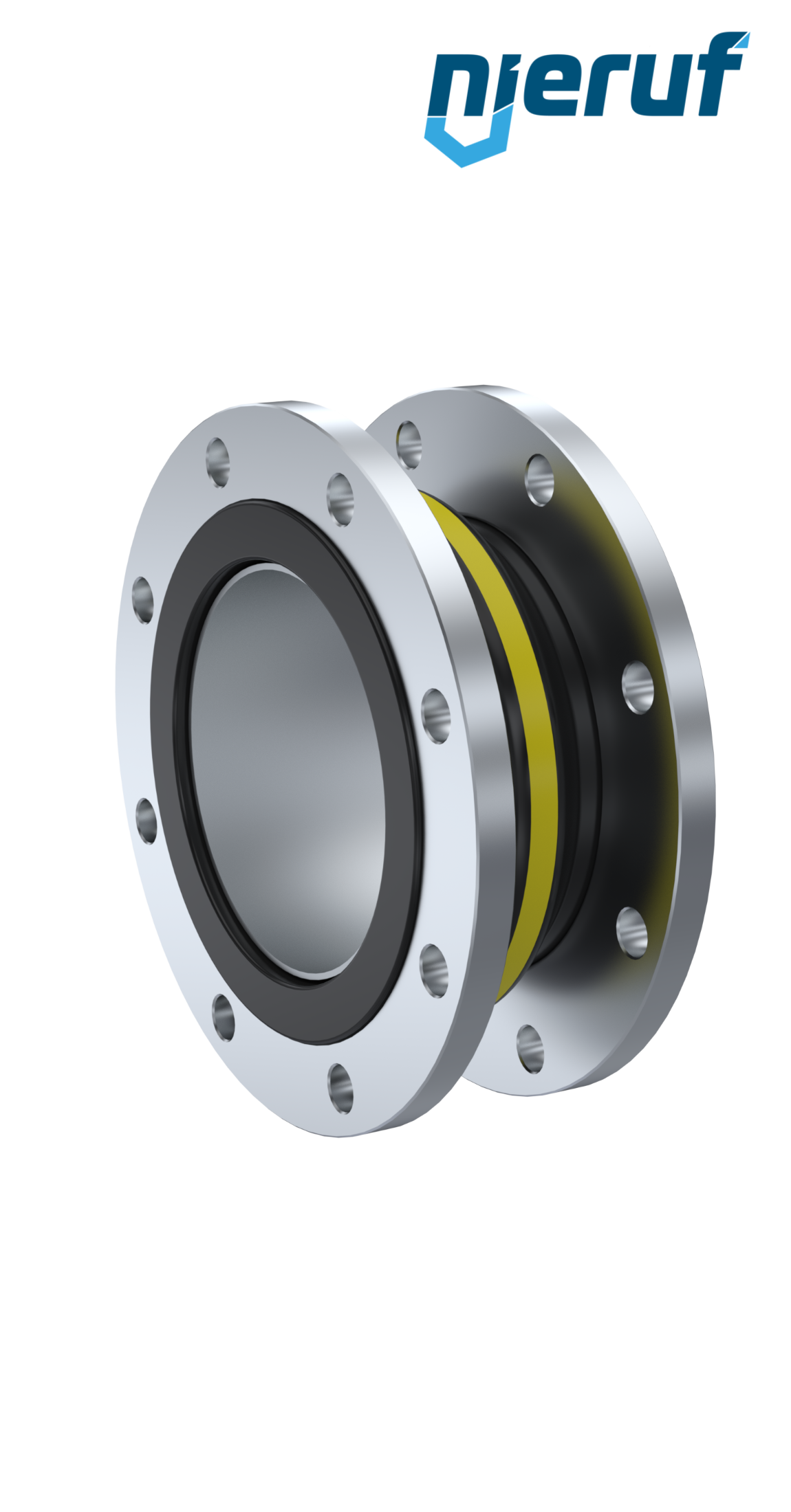 Rubber expansion joint guide pipe DN80 type KP04 stainless steel flanges NBR