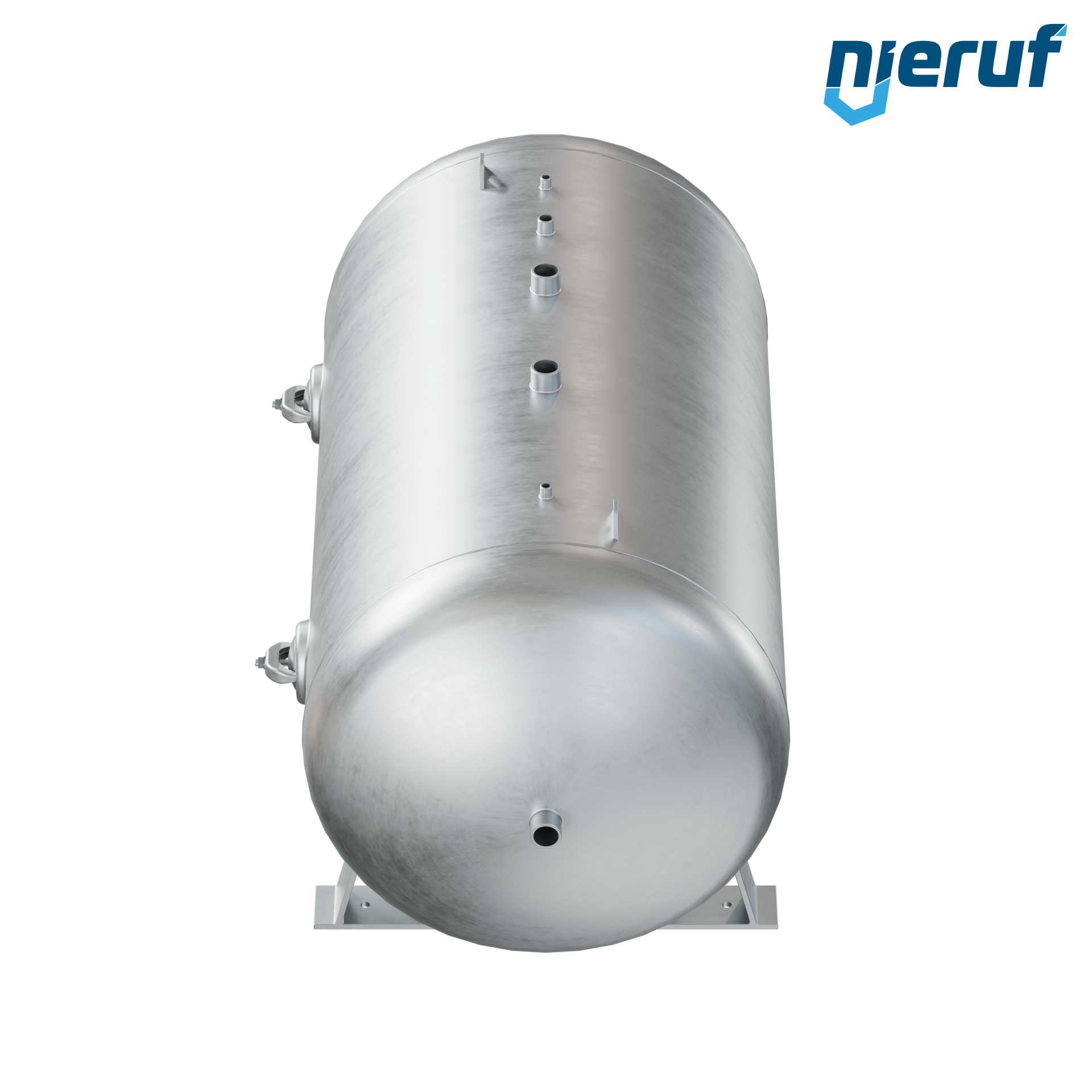 Pressure vessel horizontal BE01 2000 liter, 0-16 bar, steel galvanized