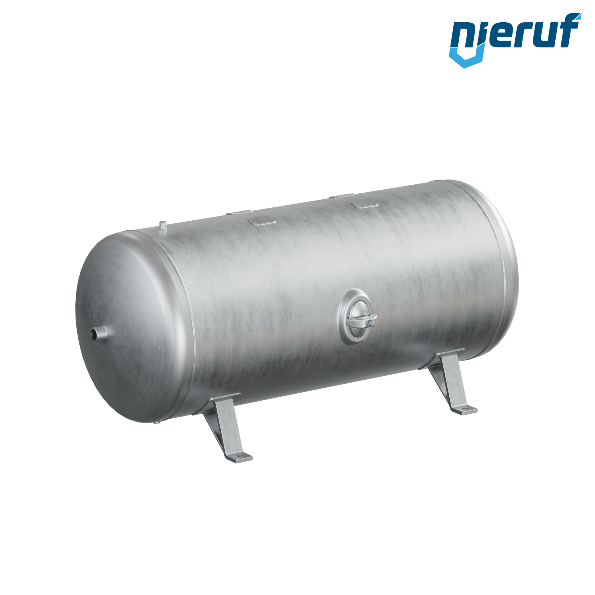 Pressure vessel horizontal BE01 750 liter, 0-11 bar, steel galvanized