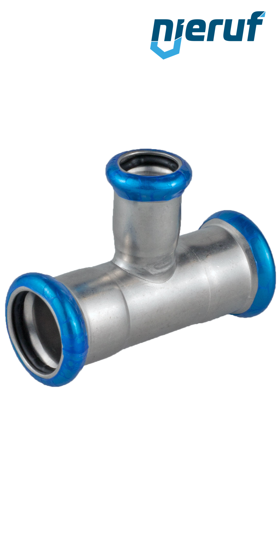 T-fitting reduced F x F Pressfitting DN40 x DN15 stainless steel