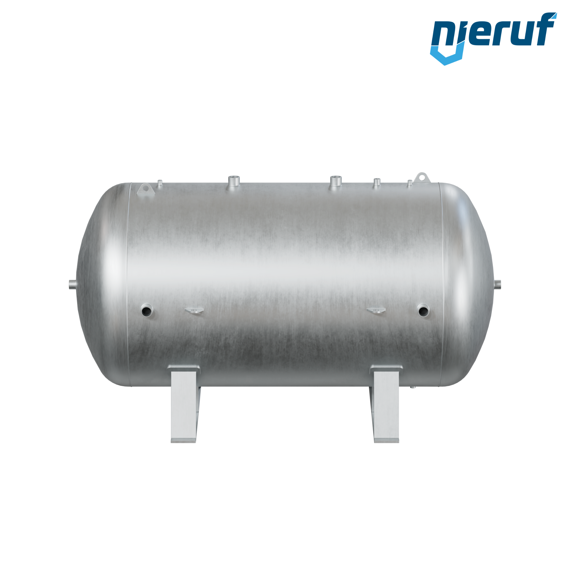 Pressure vessel horizontal BE01 10000 liter, 0-11 bar, steel galvanized, nominal size 1800 mm