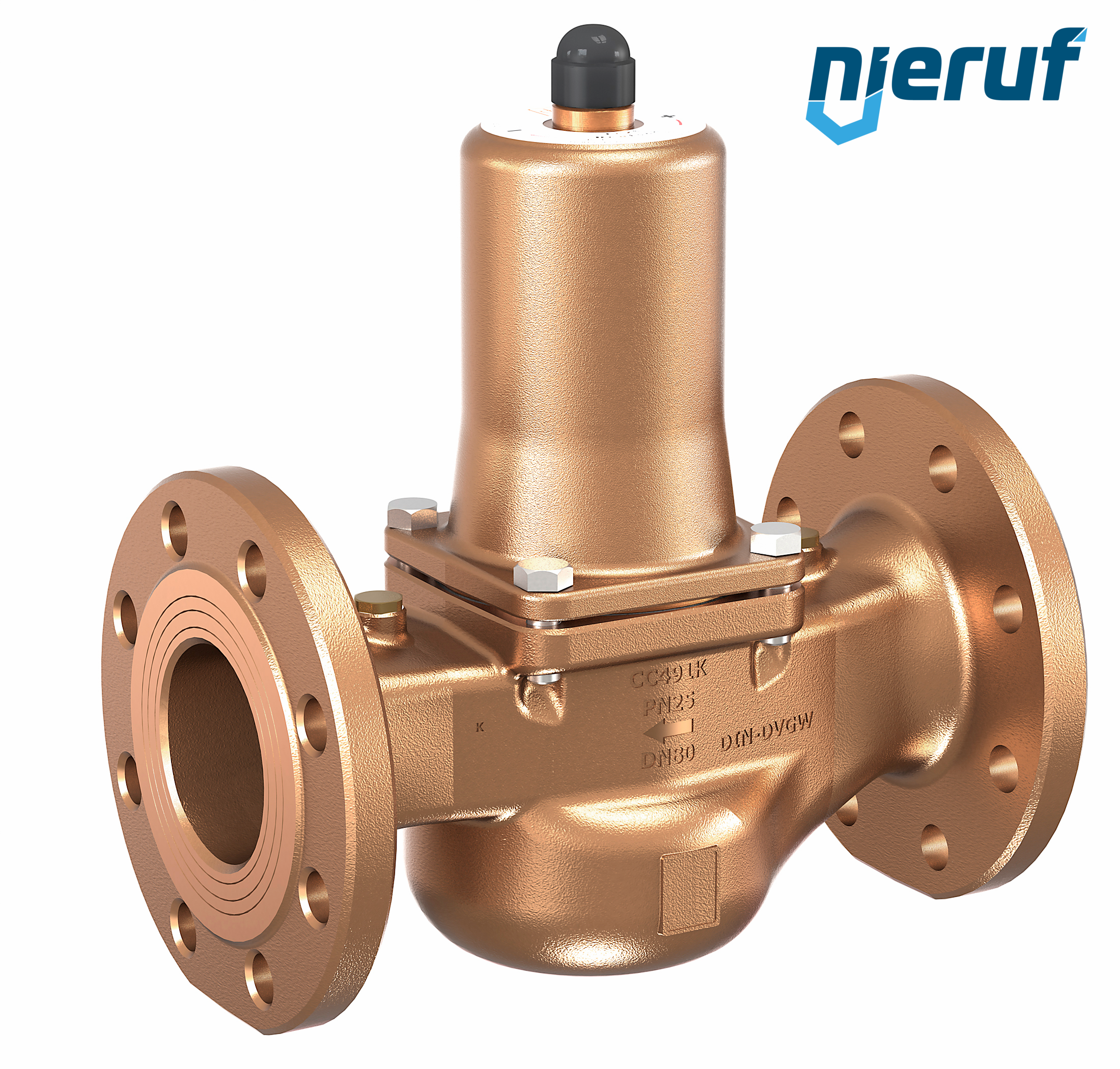 overflow valve DN 40 PN40 UV09 gunmetal/brass 0,5 - 2,0 bar