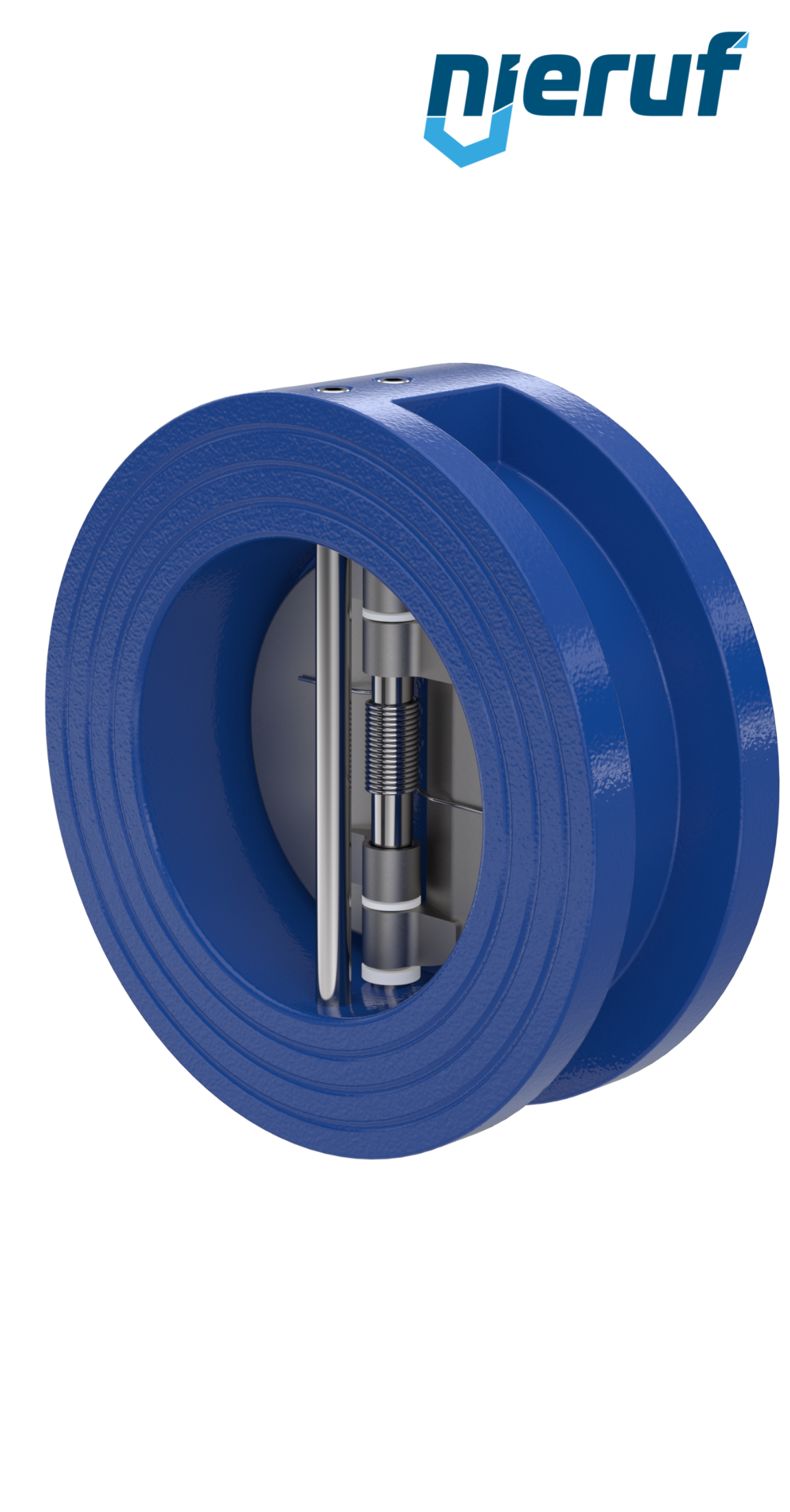 dual plate check valve DN65 DR01 GGG40 epoxyd plated blue 180µm NBR