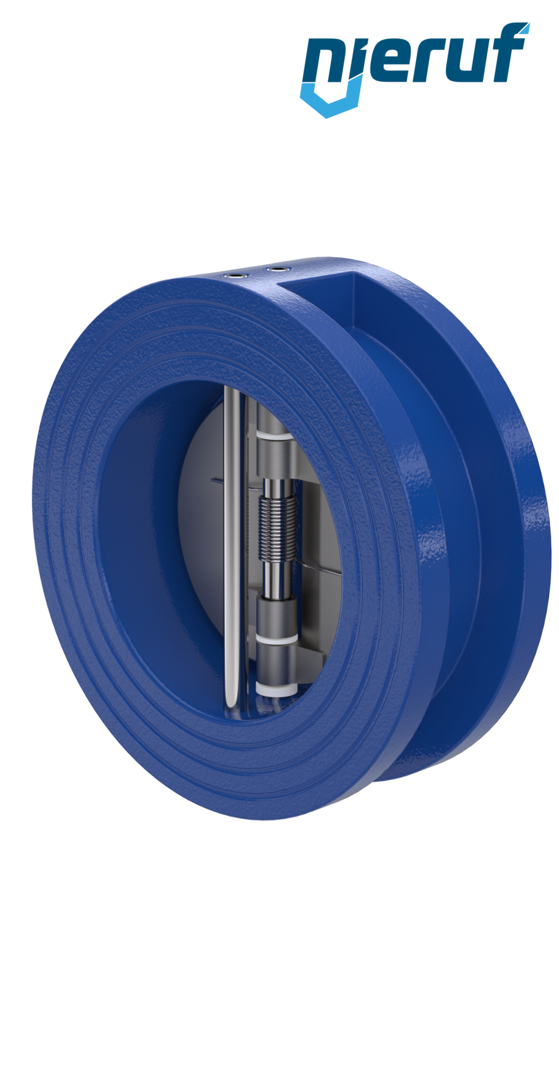 dual plate check valve DN65 DR02 ANSI 150 GGG40 epoxyd plated blue 180µm EPDM