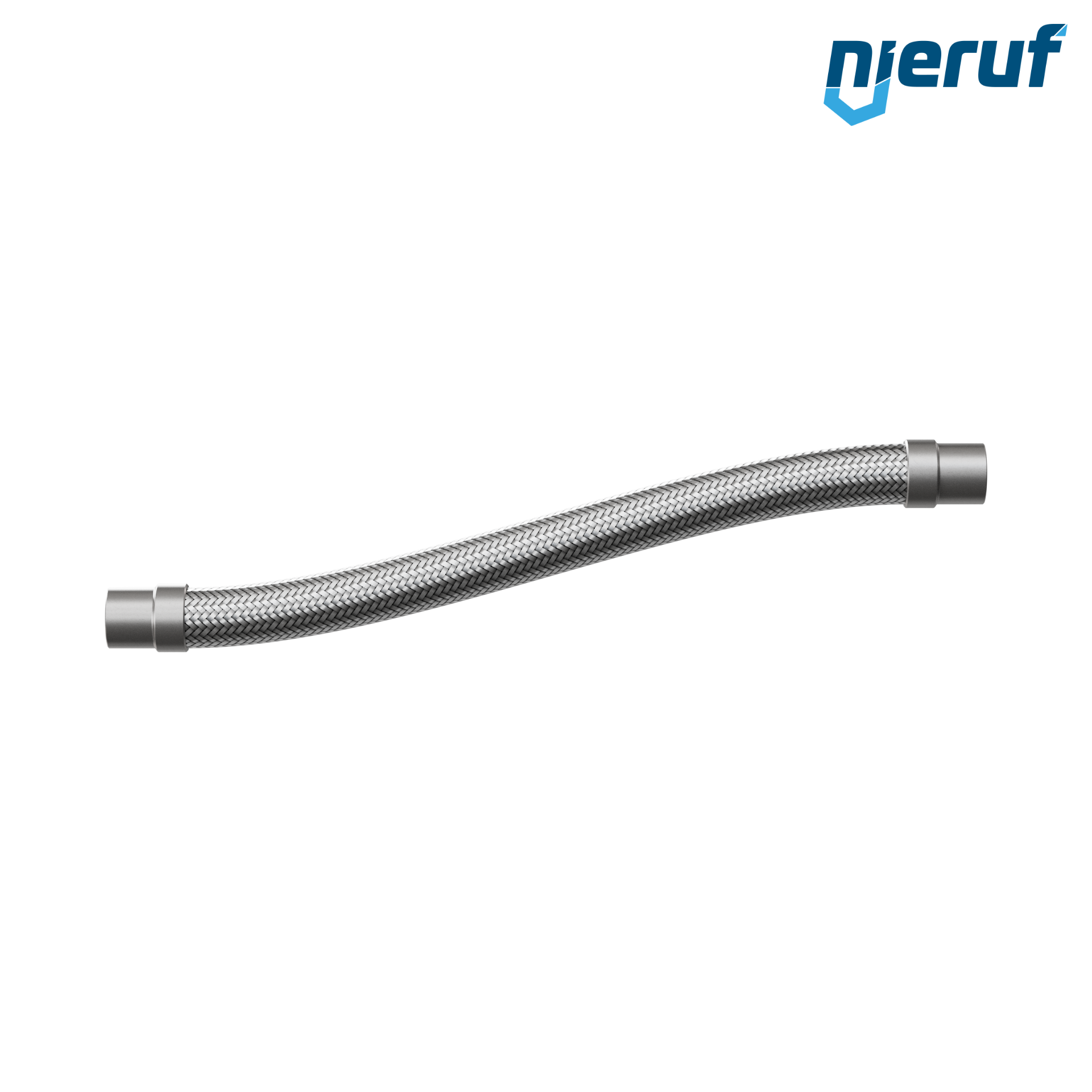 Stainless steel hoses ES01 DN32 - 42.4 mm with double braid and welding ends length 500 mm