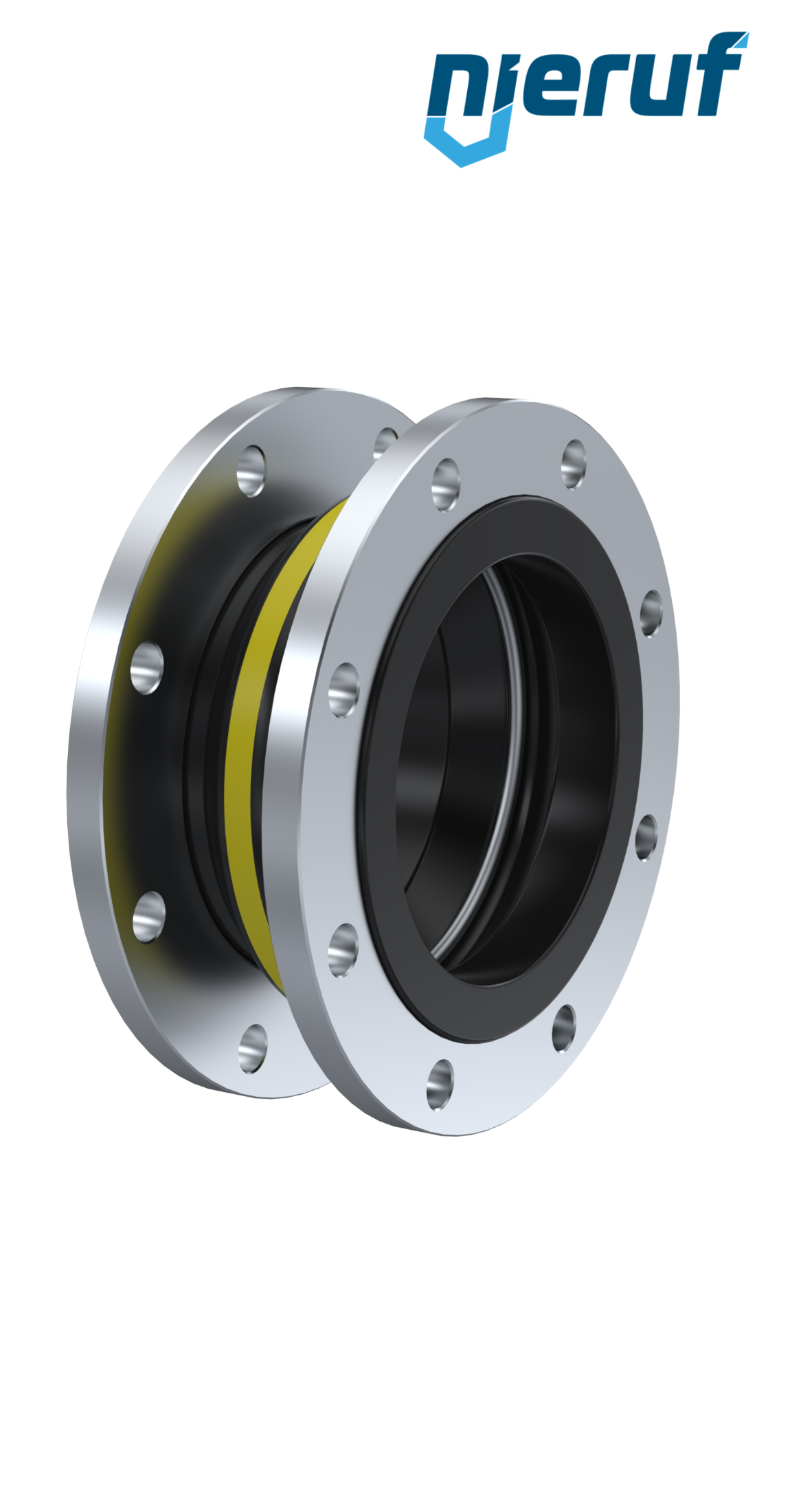 Rubber expansion joint vacuum support ring DN150 type KP04 steel flanges NBR