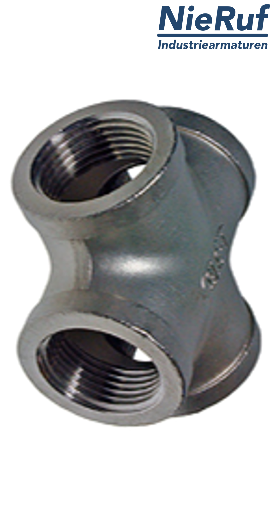cross 3/8" inch NPT stainless steel 316 90° angle FM