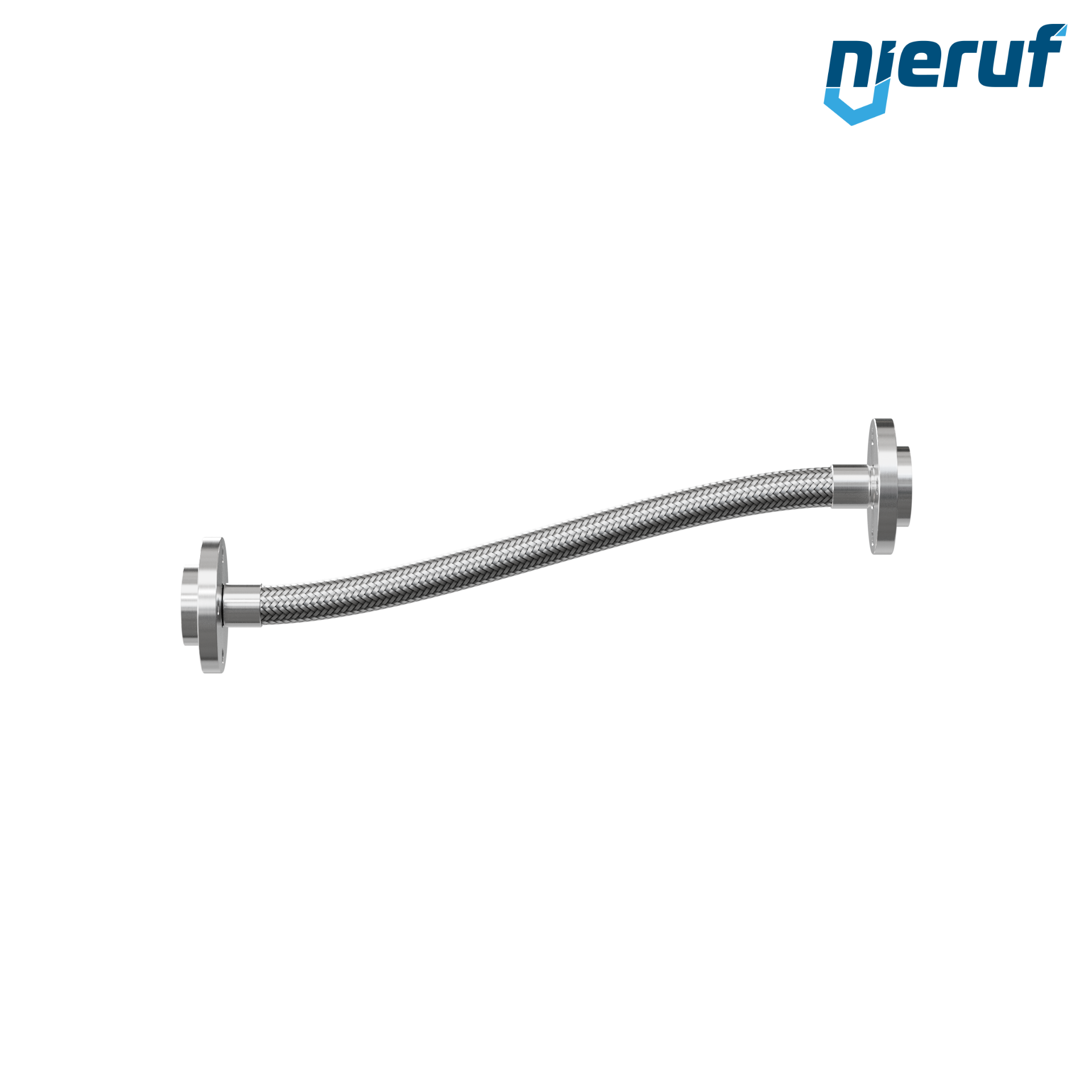 Stainless steel hoses ES01 DN25 - 1" inch with double braid and swivel flange length 1000 mm