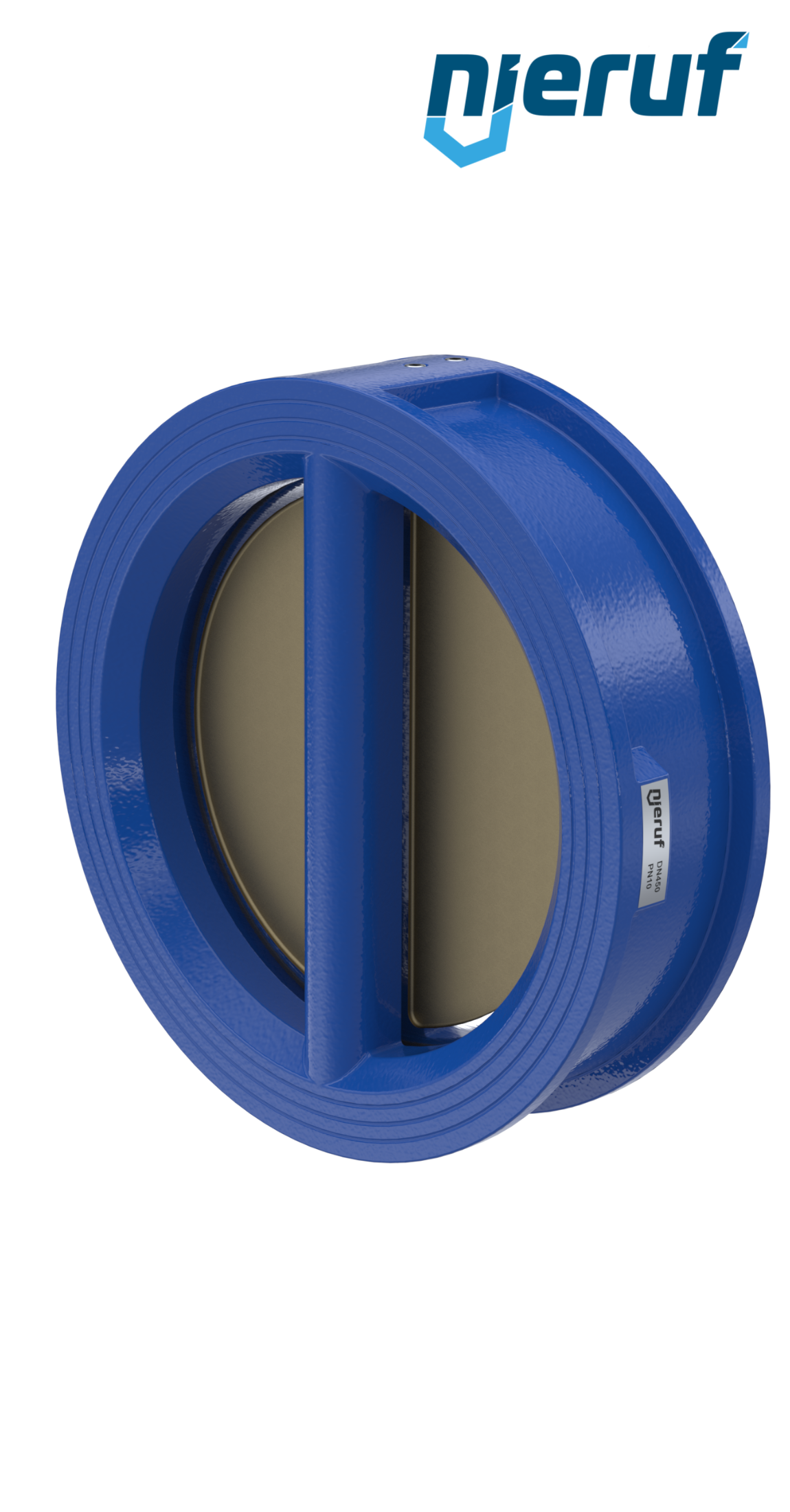 dual plate check valve DN450 DR04 ANSI 150 GGG40 epoxyd plated blue 180µm NBR