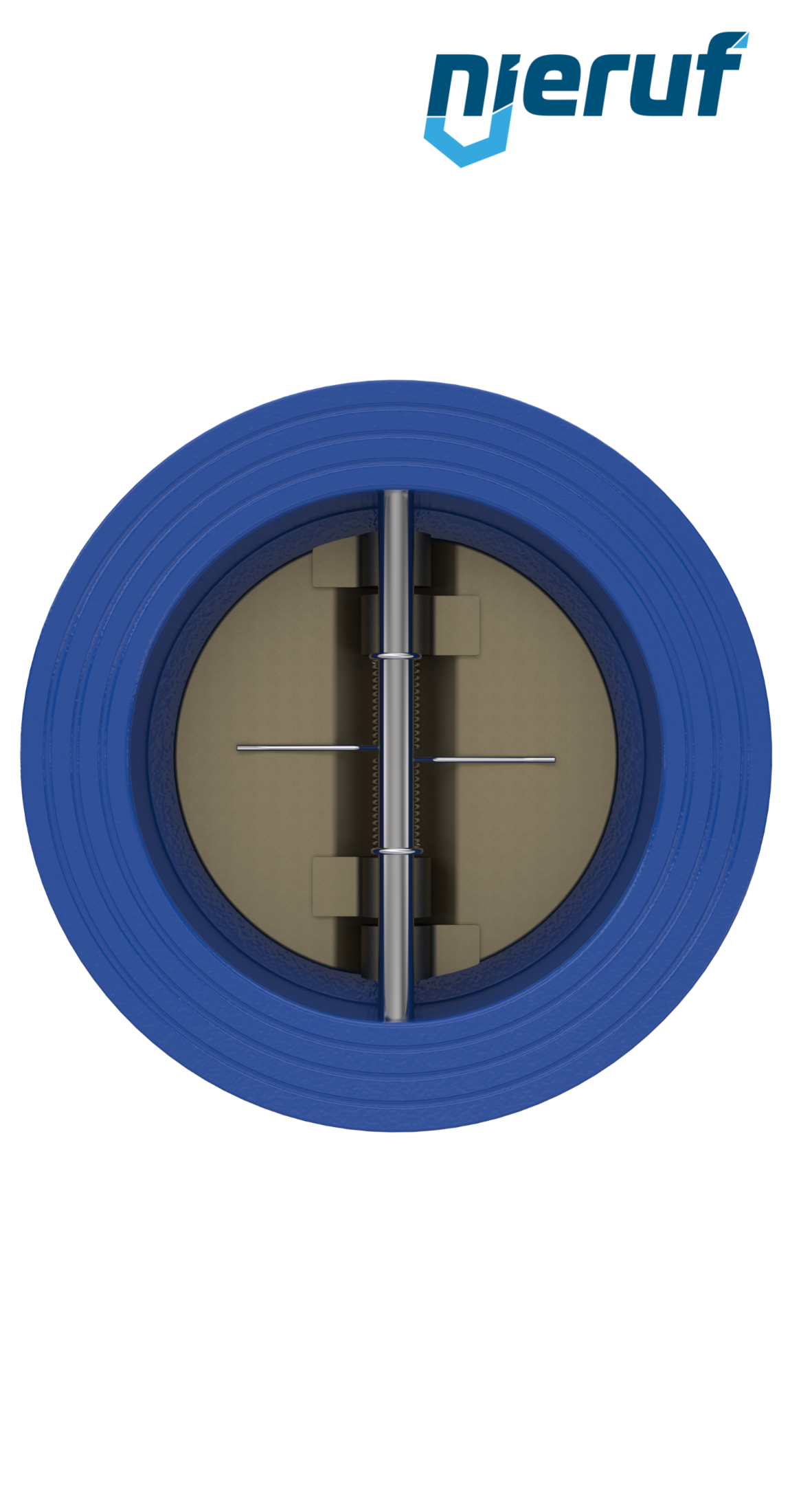 dual plate check valve DN100 DR04 ANSI 150 GGG40 epoxyd plated blue 180µm FKM