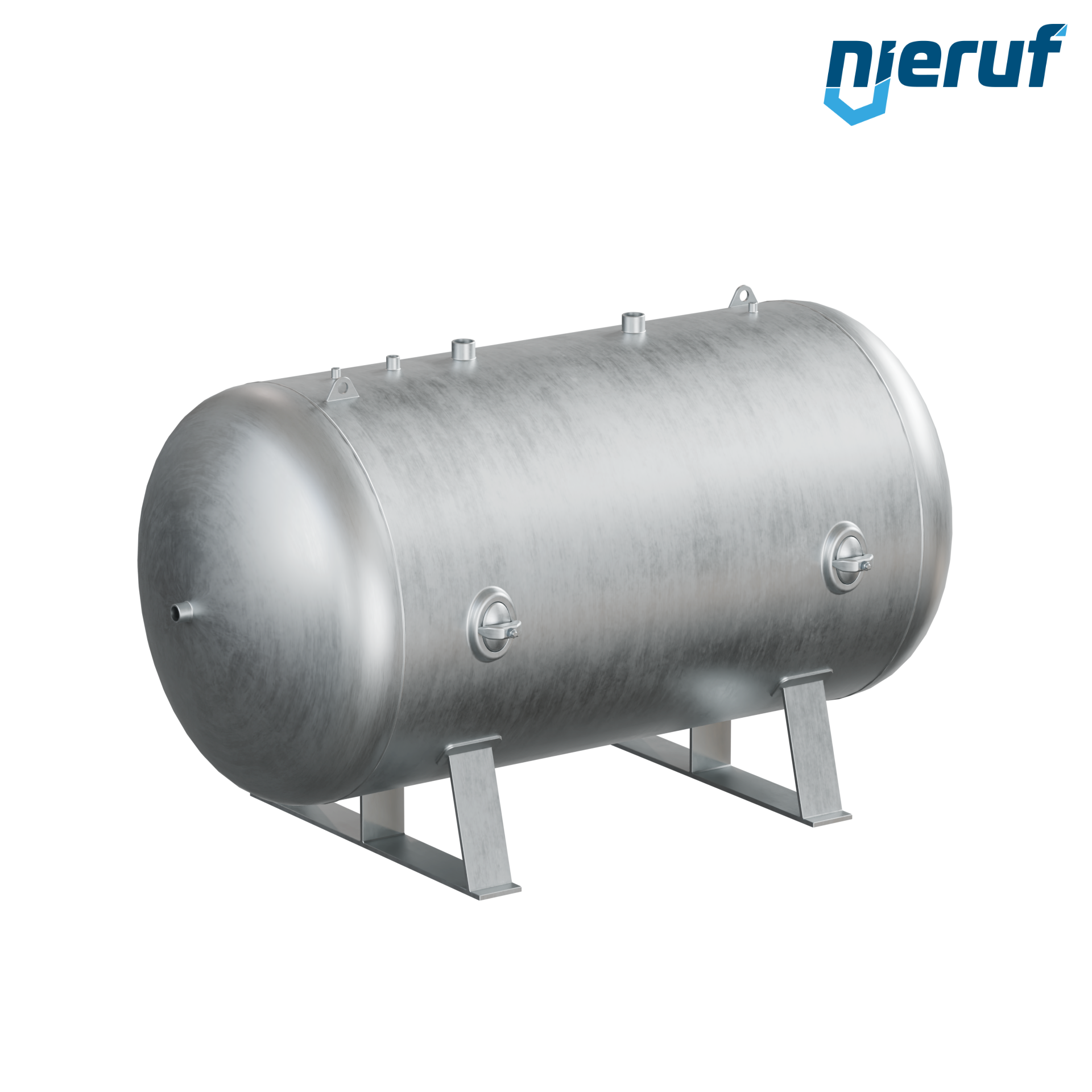 Pressure vessel horizontal BE01 10000 liter, 0-16 bar, steel primed, nominal size 1800 mm