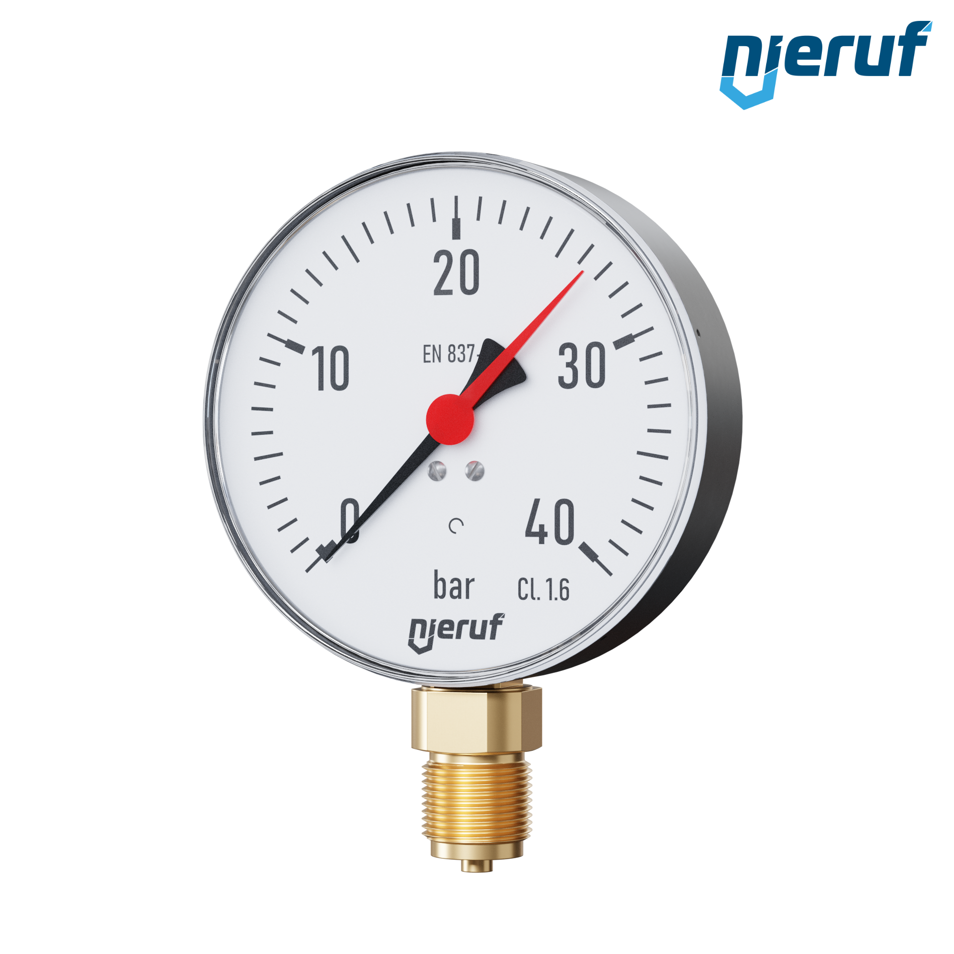 manometro G 1/2" radiale 100 mm acciaio MM04 0 - 40,0 bar senza fluido di riempimento, asciutto manometro G 1/2" radiale 100 mm acciaio MM04 0 - 40,0 bar senza fluido di riempimento, asciutto