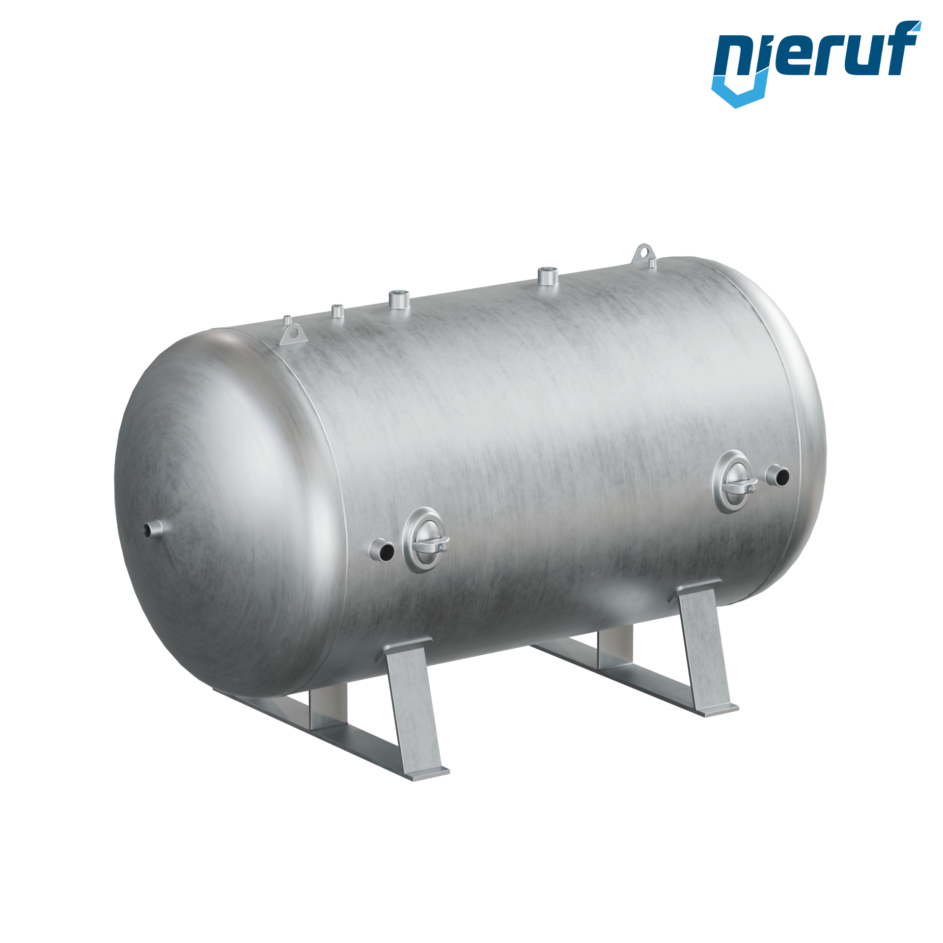 Pressure vessel horizontal BE01 10000 liter, 0-11 bar, steel galvanized, nominal size 1800 mm