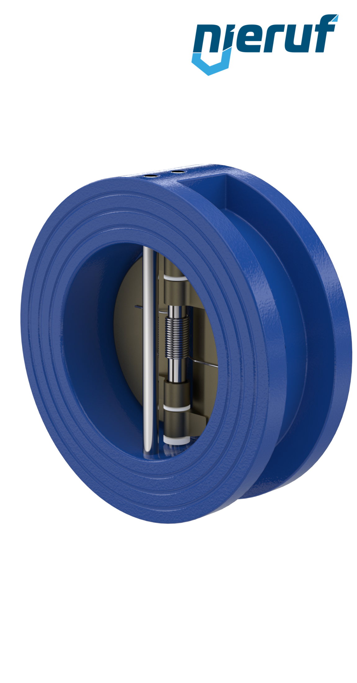 dual plate check valve DN65 DR04 GGG40 epoxyd plated blue 180µm NBR