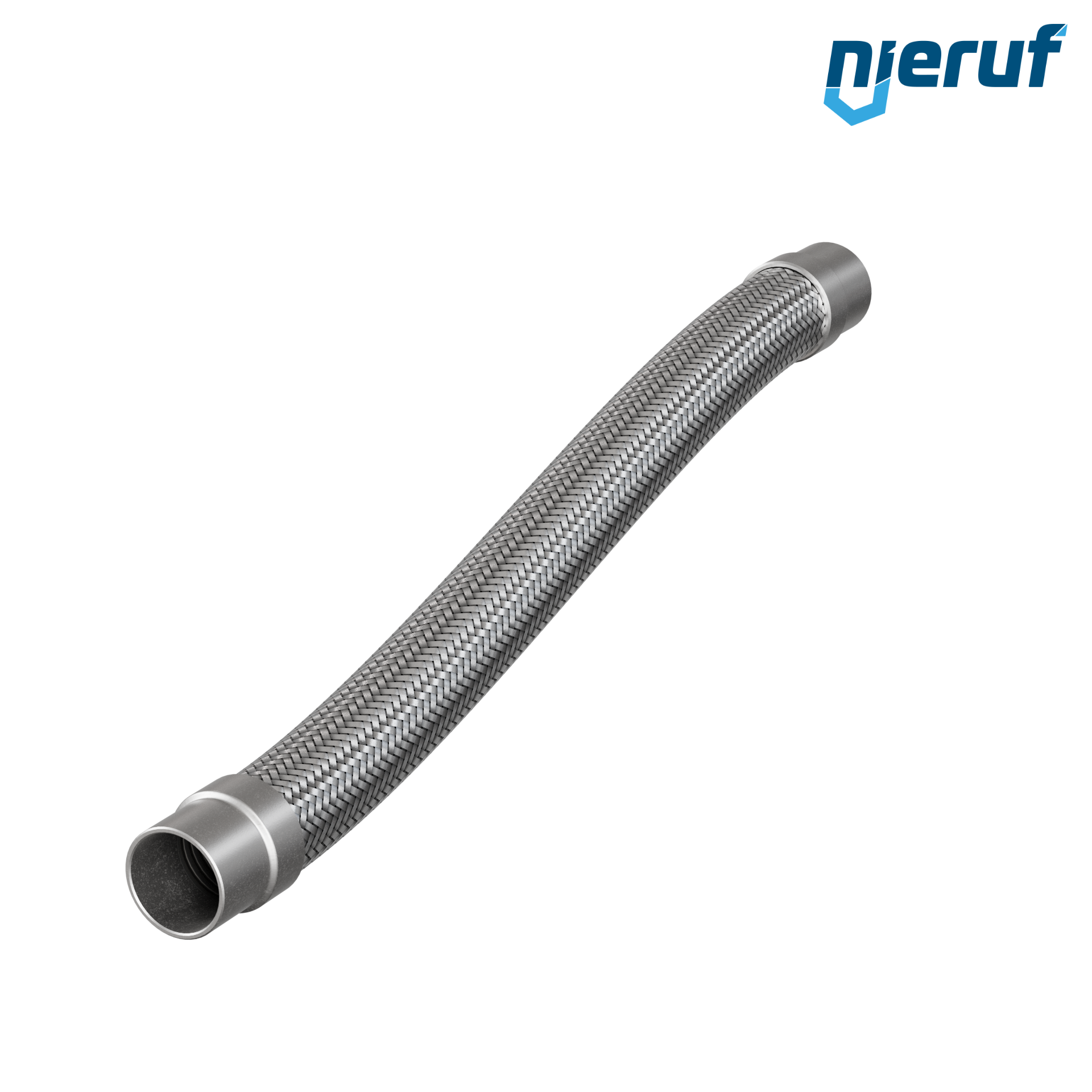 Stainless steel hoses ES01 DN40 - 48.3 mm with double braid and welding ends length 1000 mm