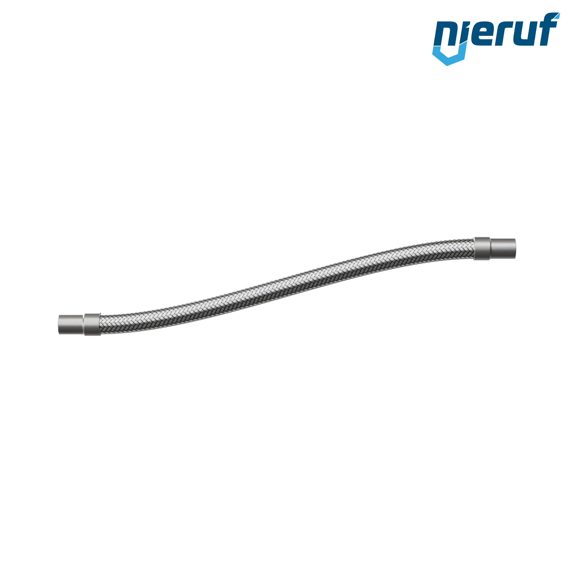 Stainless steel hoses ES01 DN20 - 26.9 mm with single braid and welding ends length 500 mm