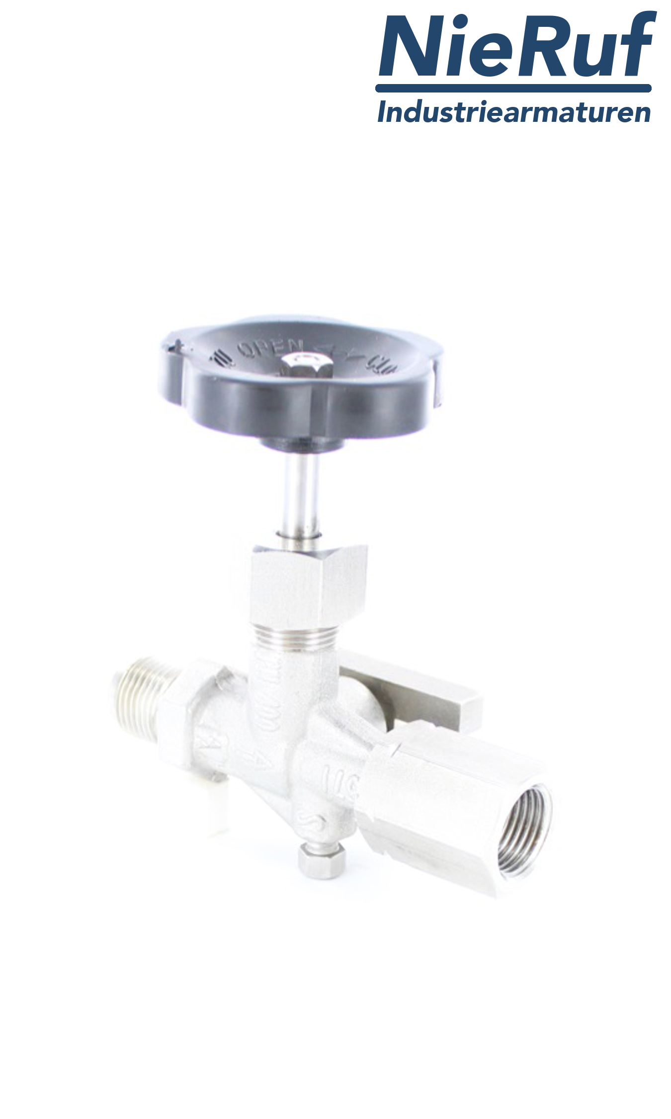 manometer gauge valves male thread x sleeve x test flange 60x25 mm DIN 16271 stainless steel 1.4571 400 bar